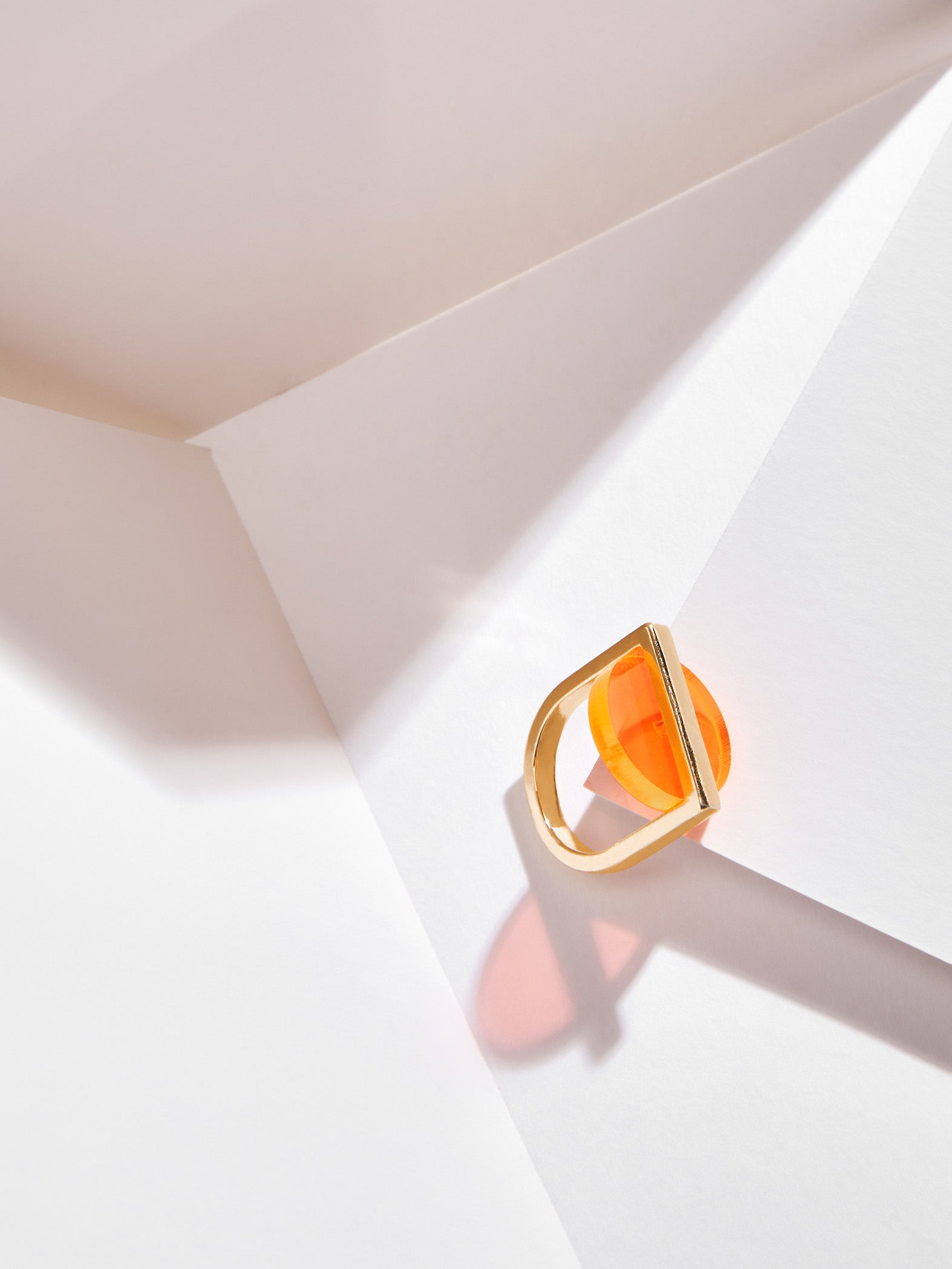 Orange Acrylic Circle Ring