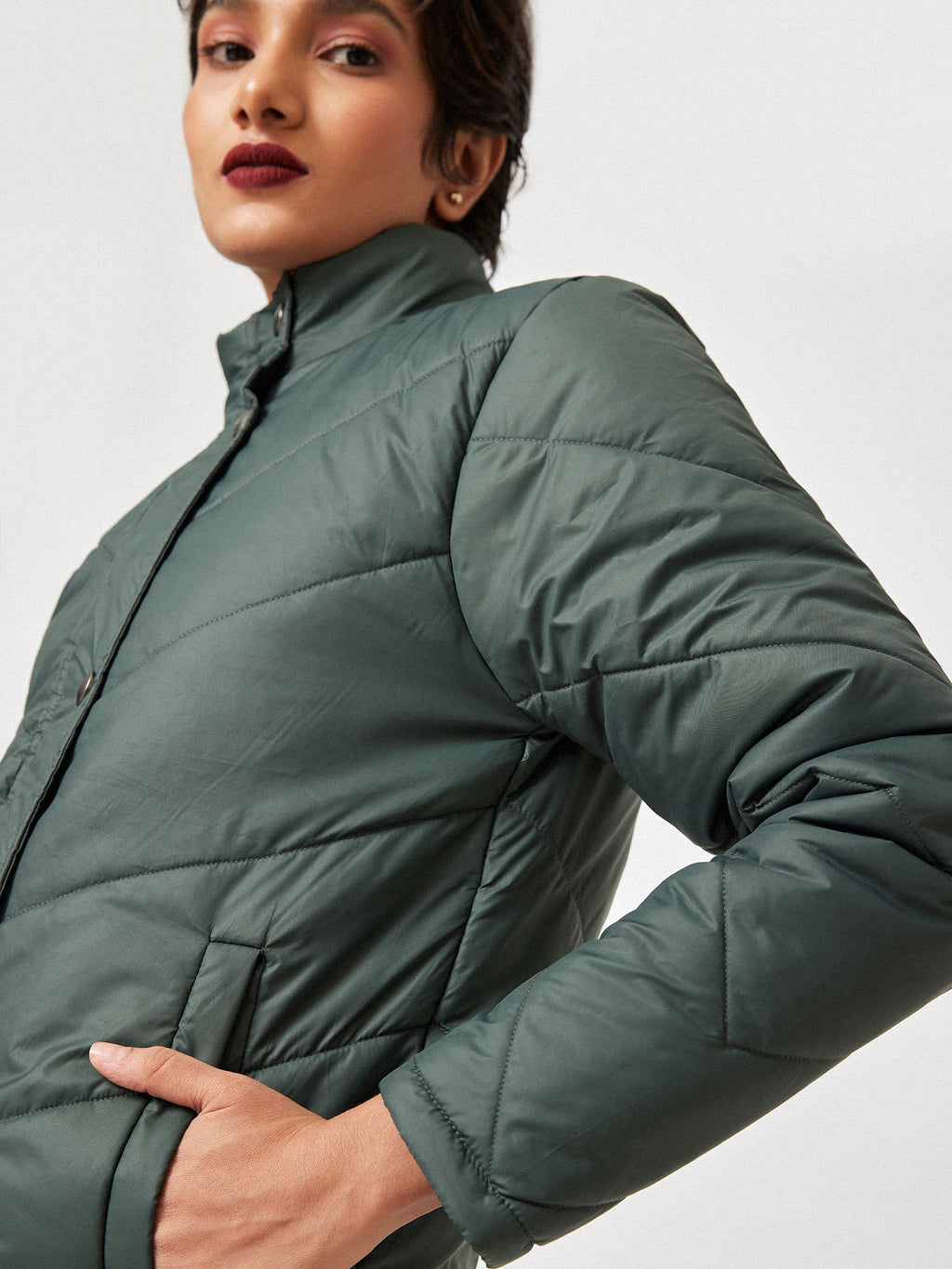 Pebble Grey Puffer Jacket