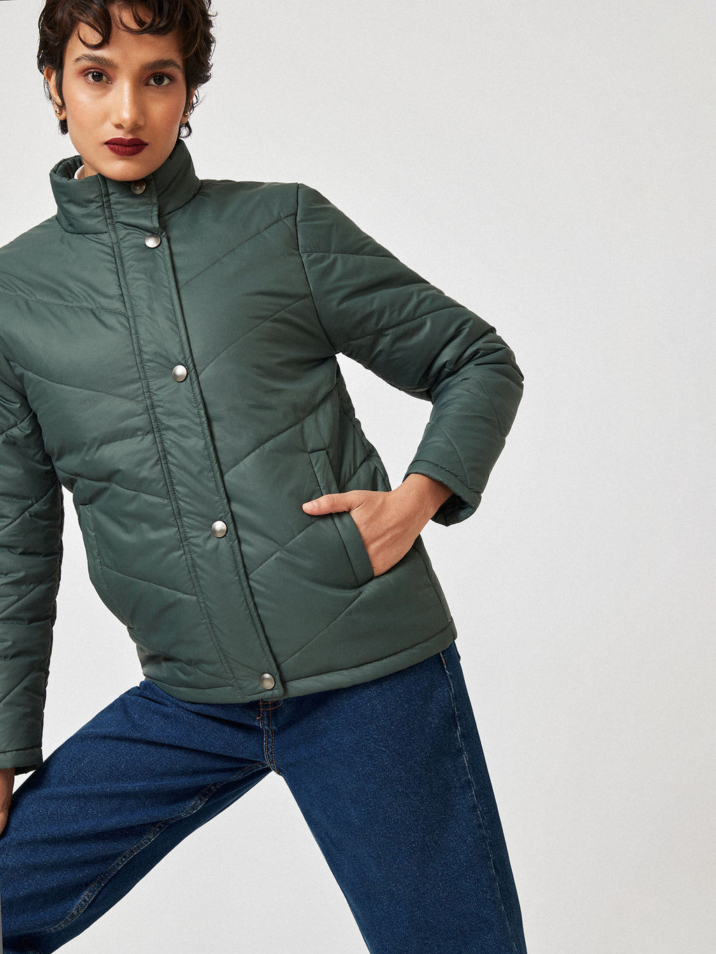 Pebble Grey Puffer Jacket