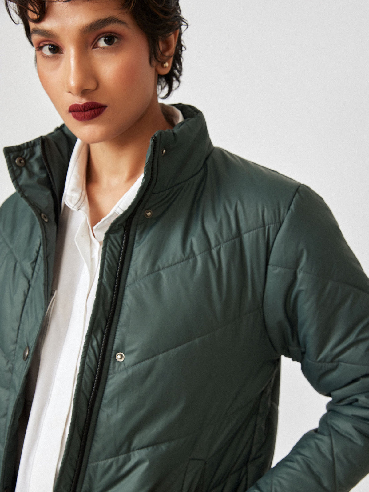 Pebble Grey Puffer Jacket