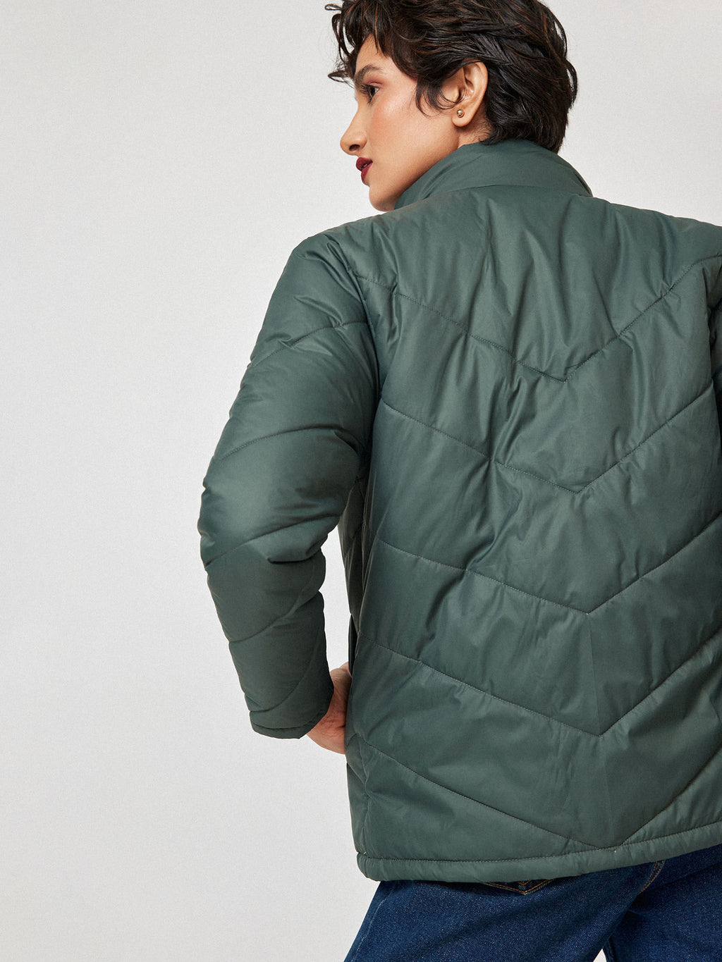 Pebble Grey Puffer Jacket