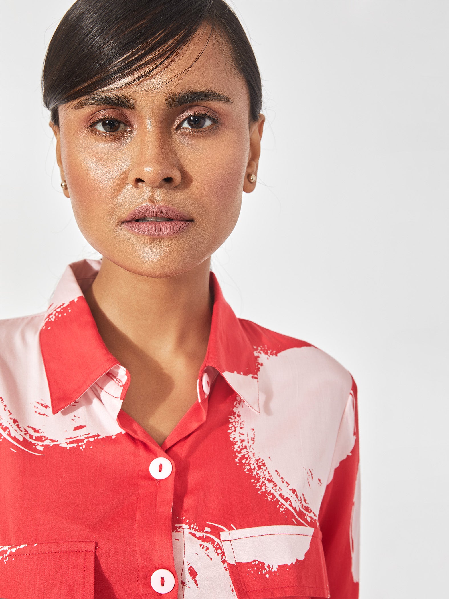 Red & White Polka Shirt Dress