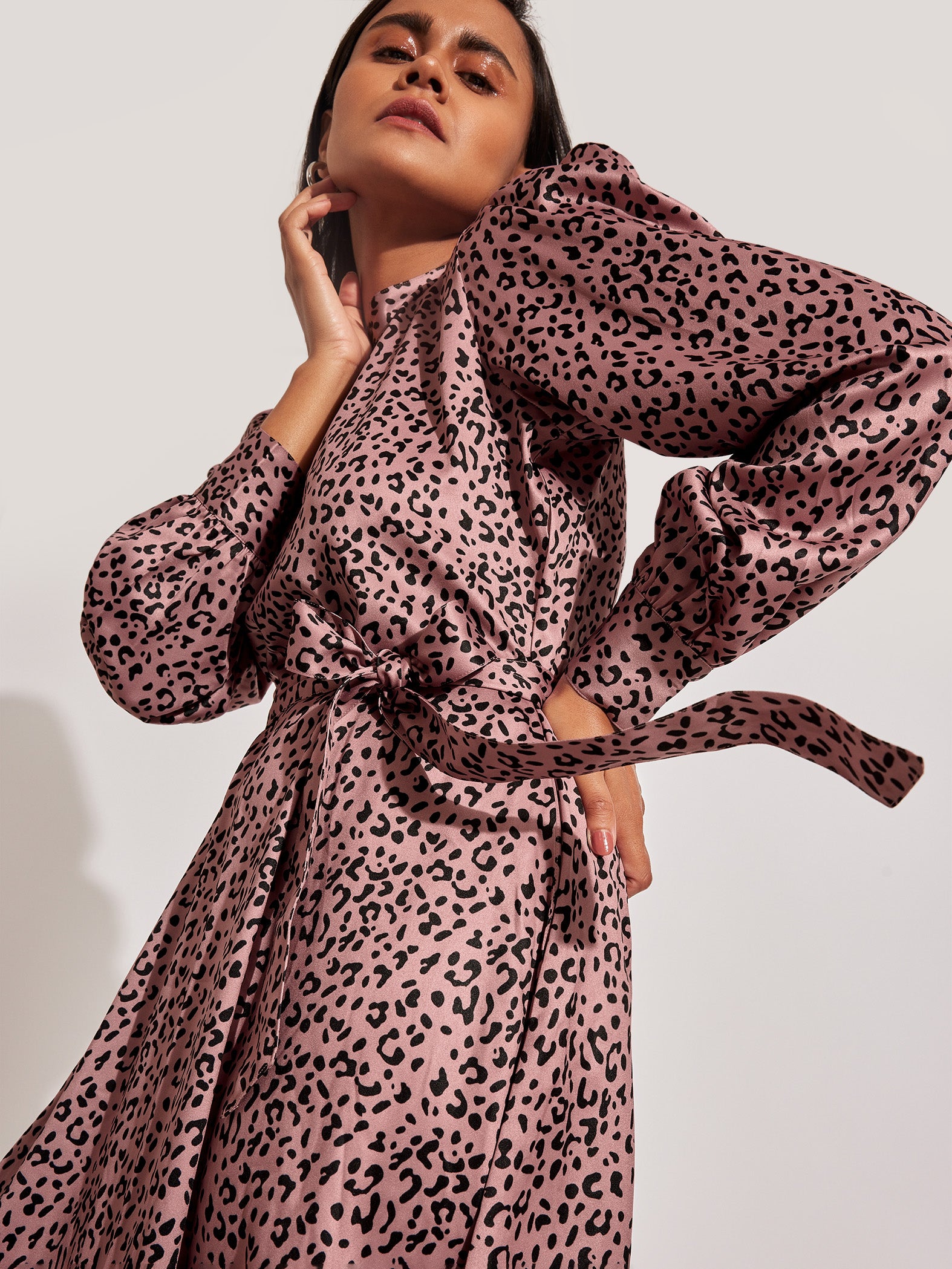 Rose and leopard print dress hotsell