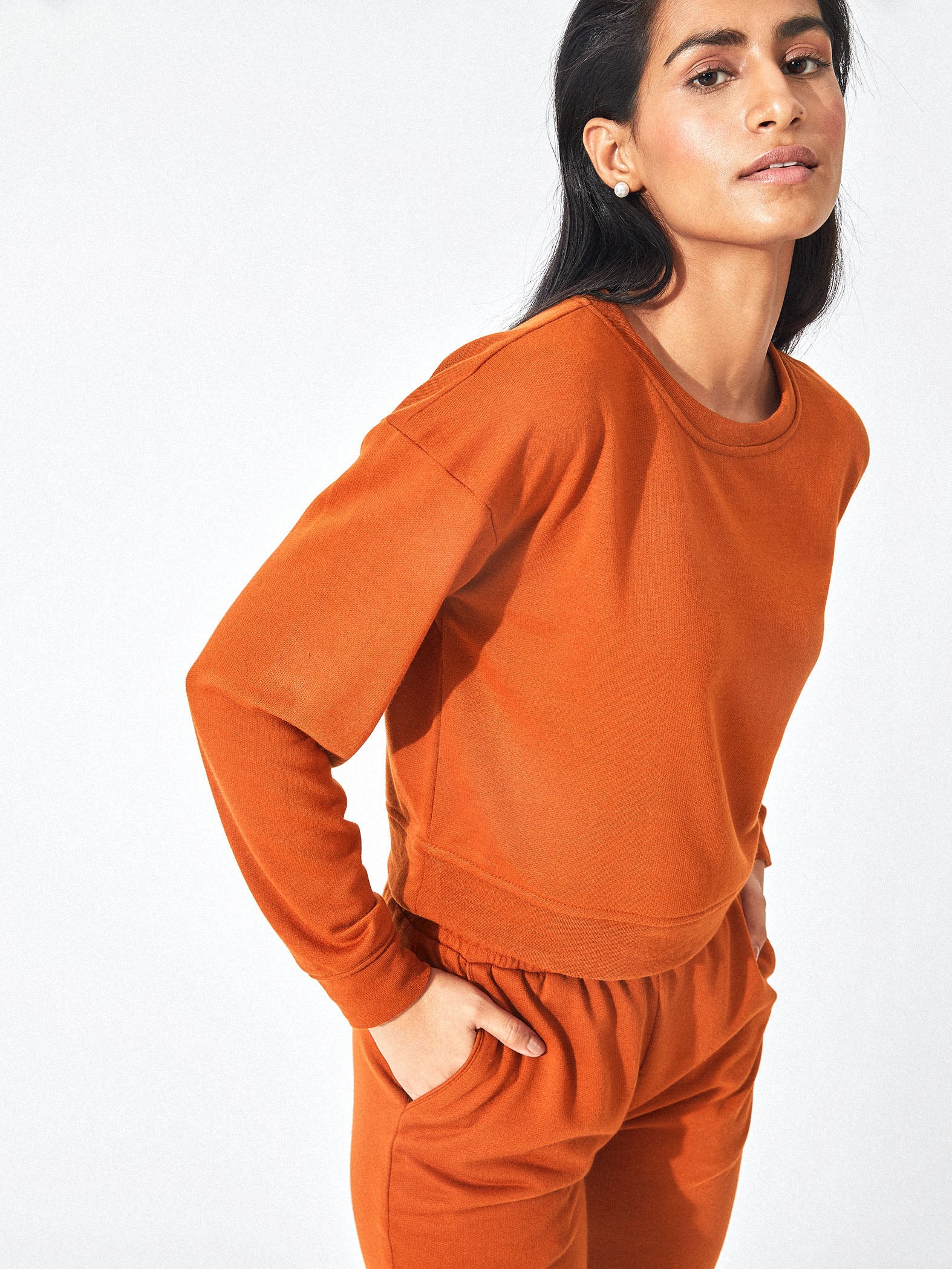 Rust Drop Shoulder Sweatshirt