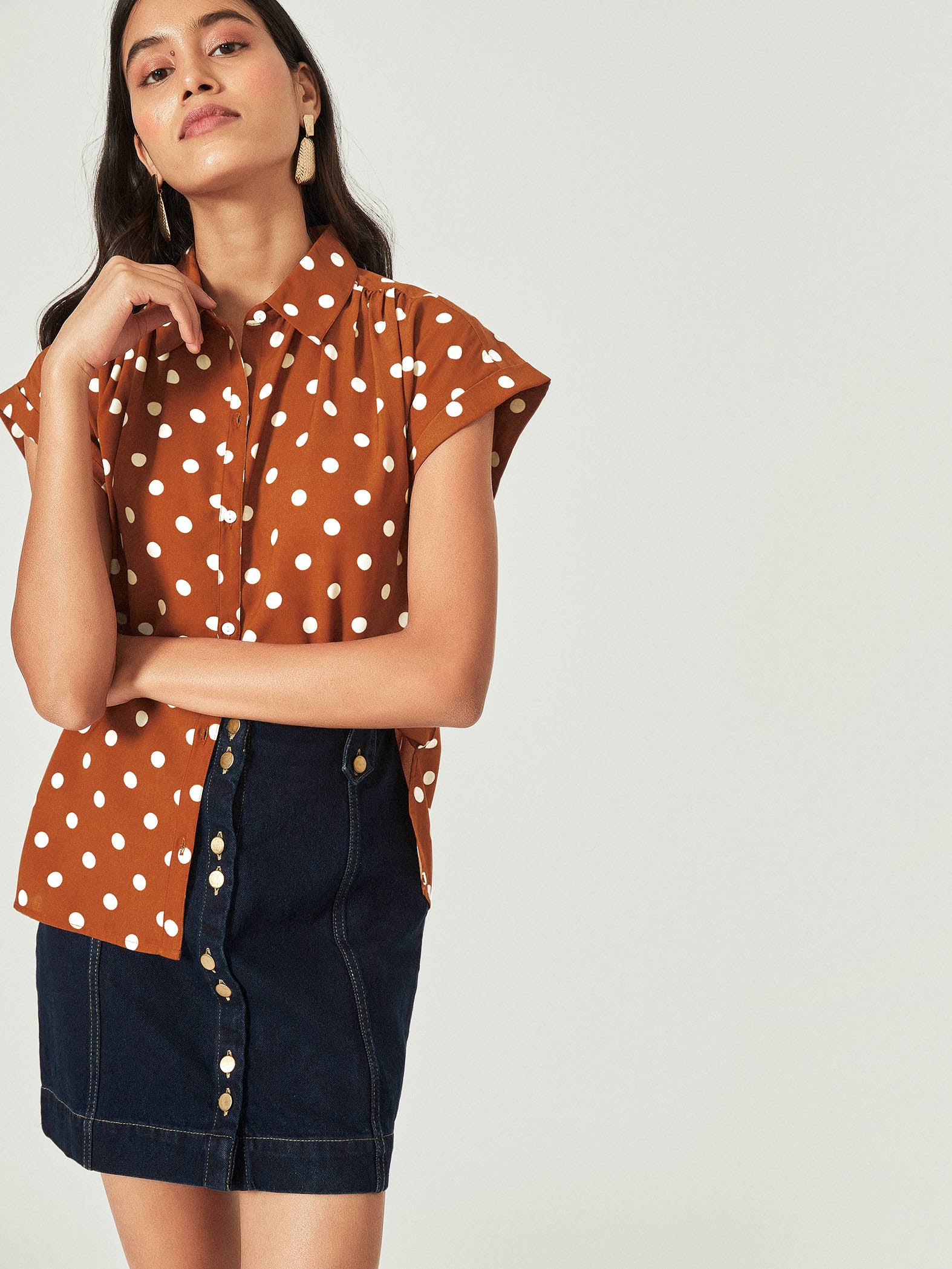 Rust Polka Shirt