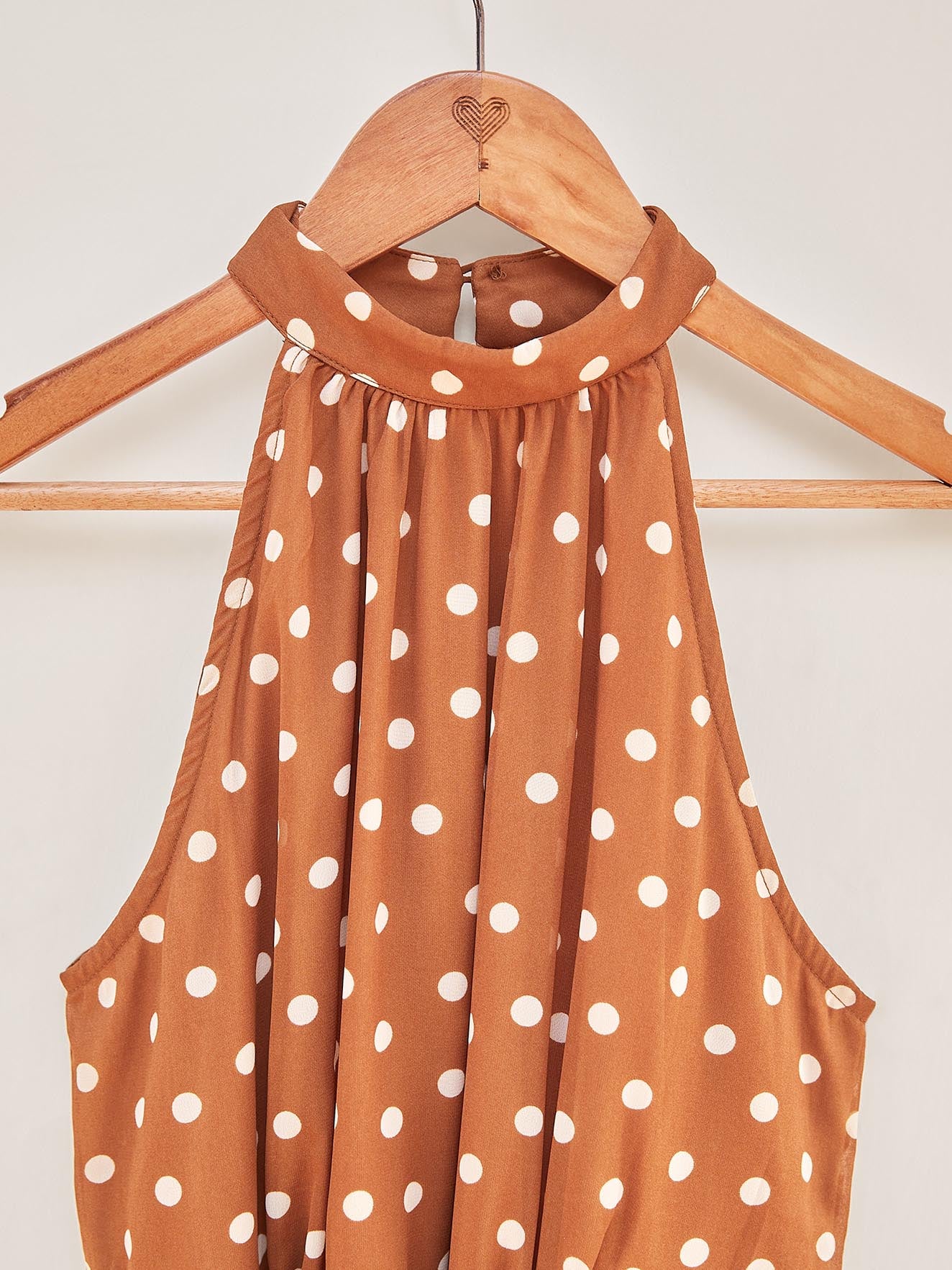 Rust Polka Sleeveless Dress