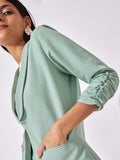 Sage Green Ruched Blazer