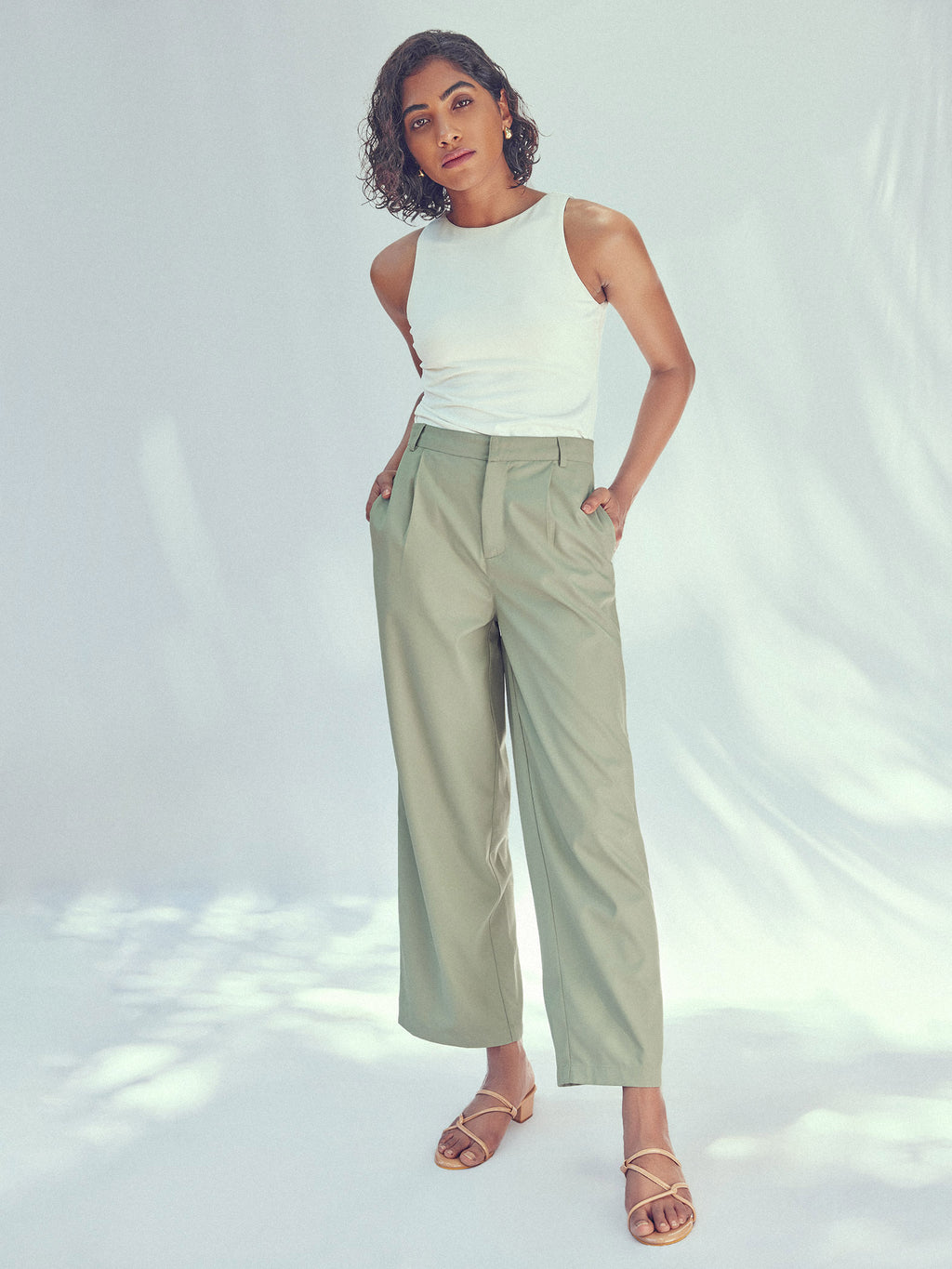 Sage Straight Fit Trousers