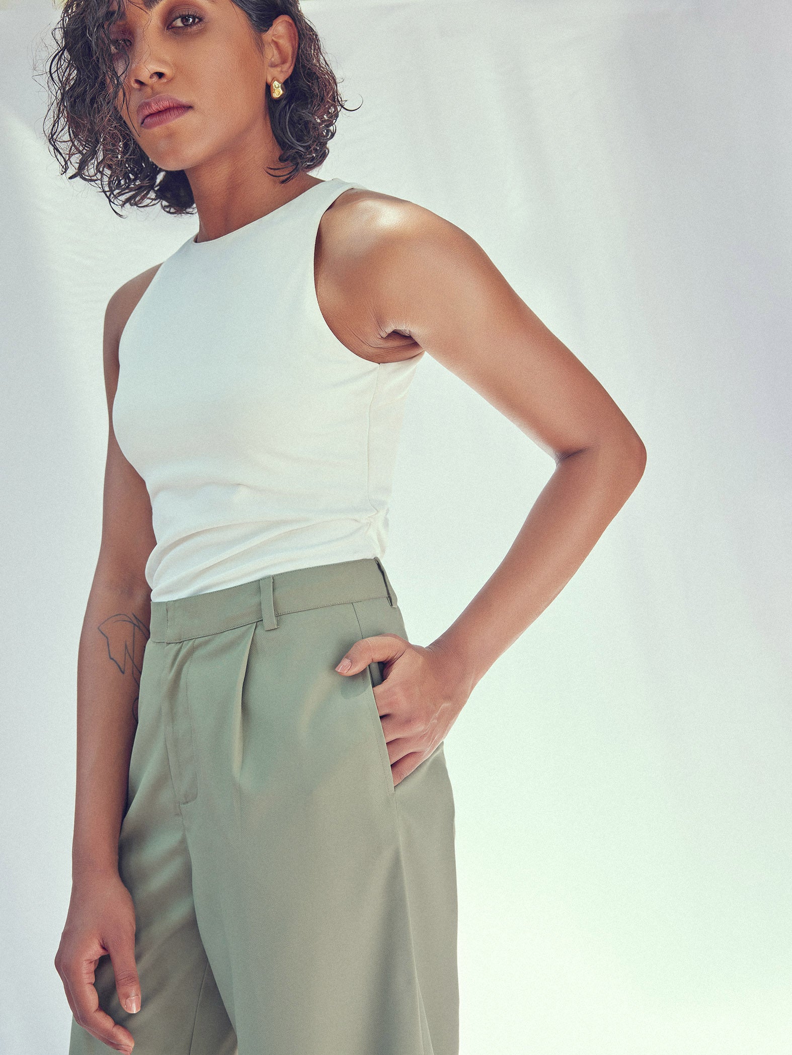 Sage Straight Fit Trousers