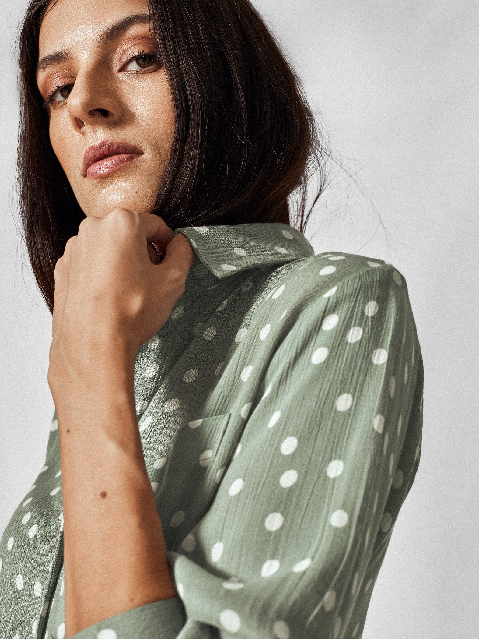 Sage Polka Shirt