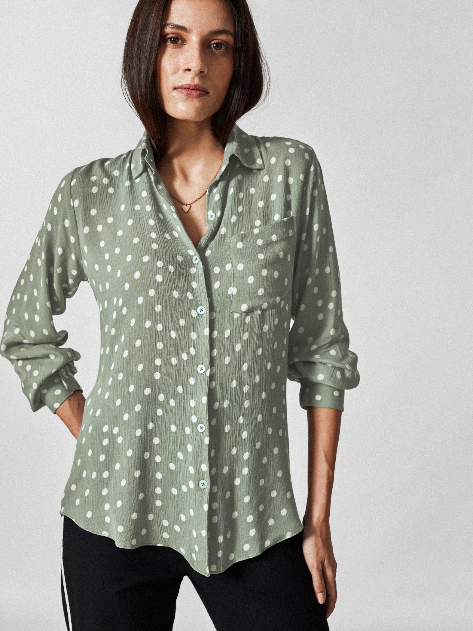 Sage Polka Shirt