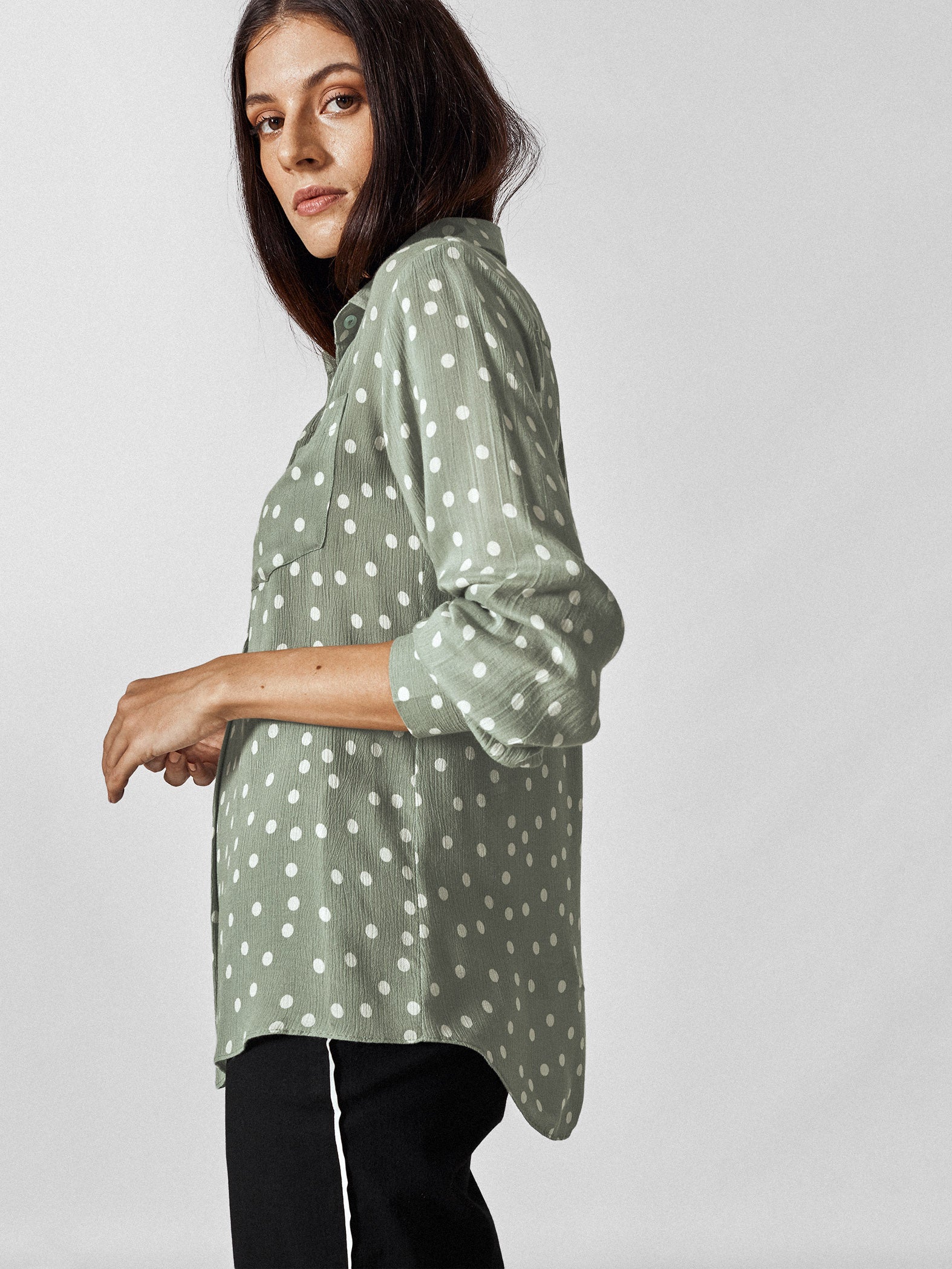 Sage Polka Shirt