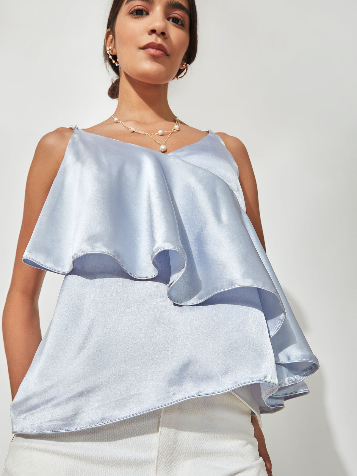 Sky Blue Satin Cami