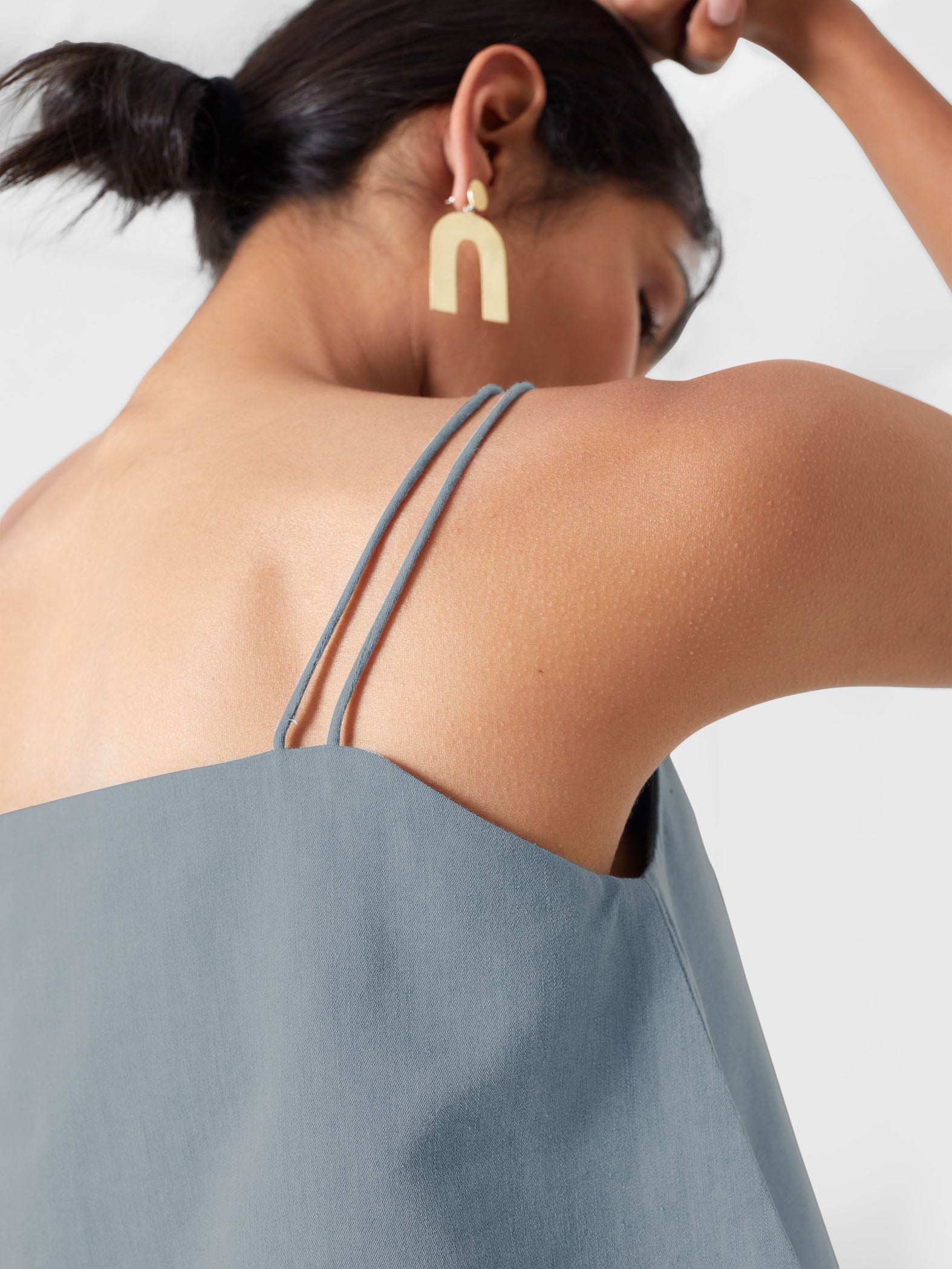 Soft Denim Sleeveless Tiered Top