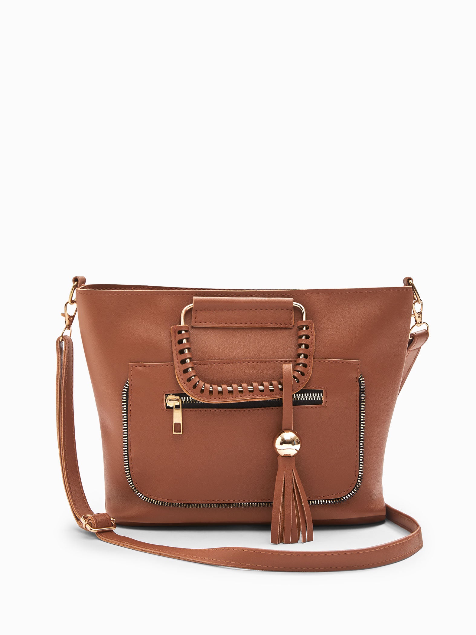 Tan Tassle Tote