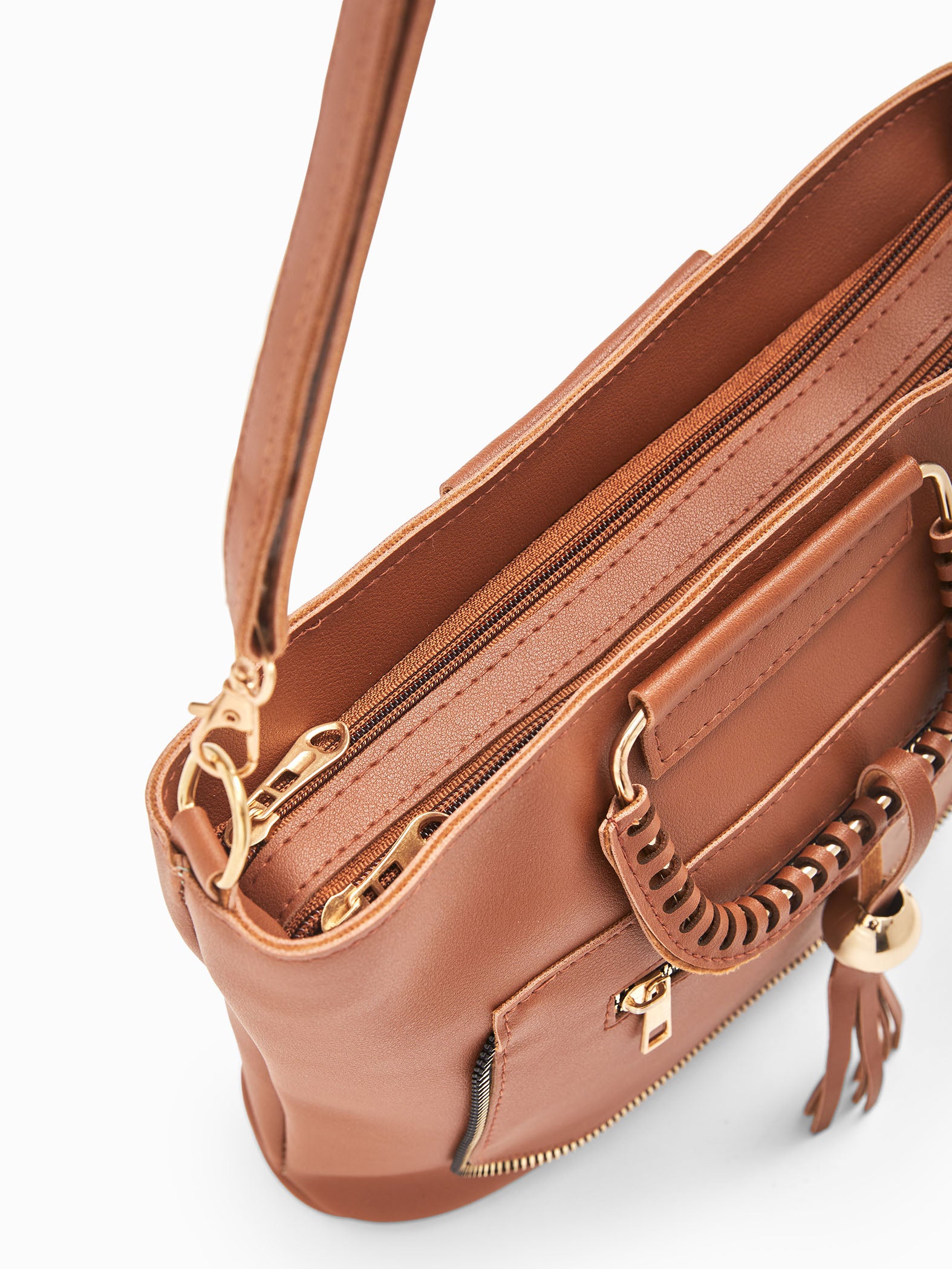 Tan Tassle Tote