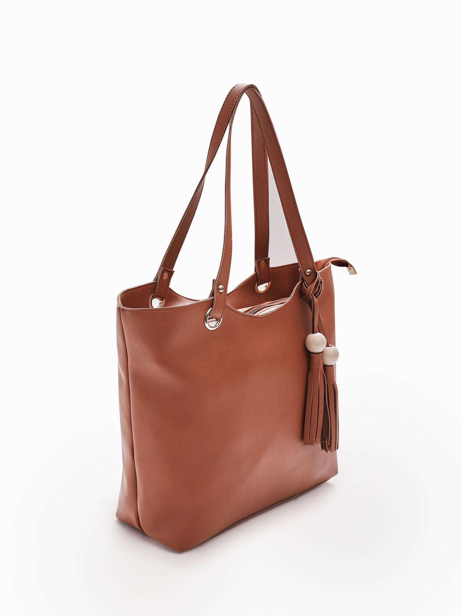 Tan V Front Tote