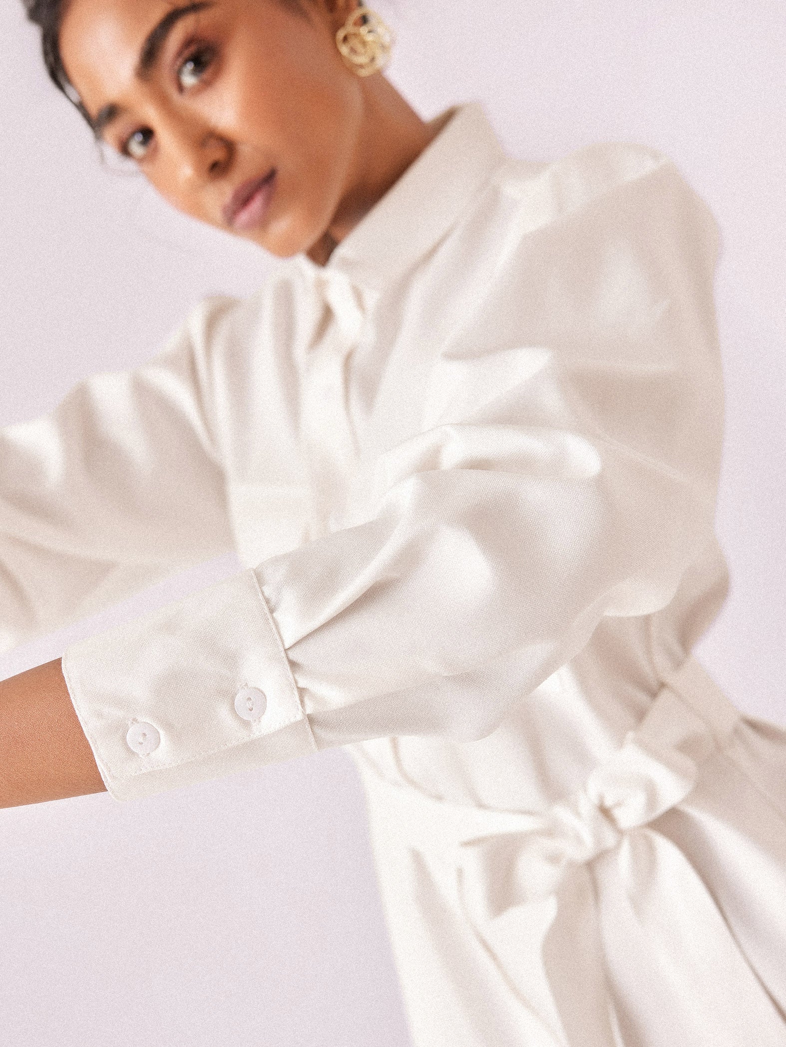 White Chambray Shirt Dress