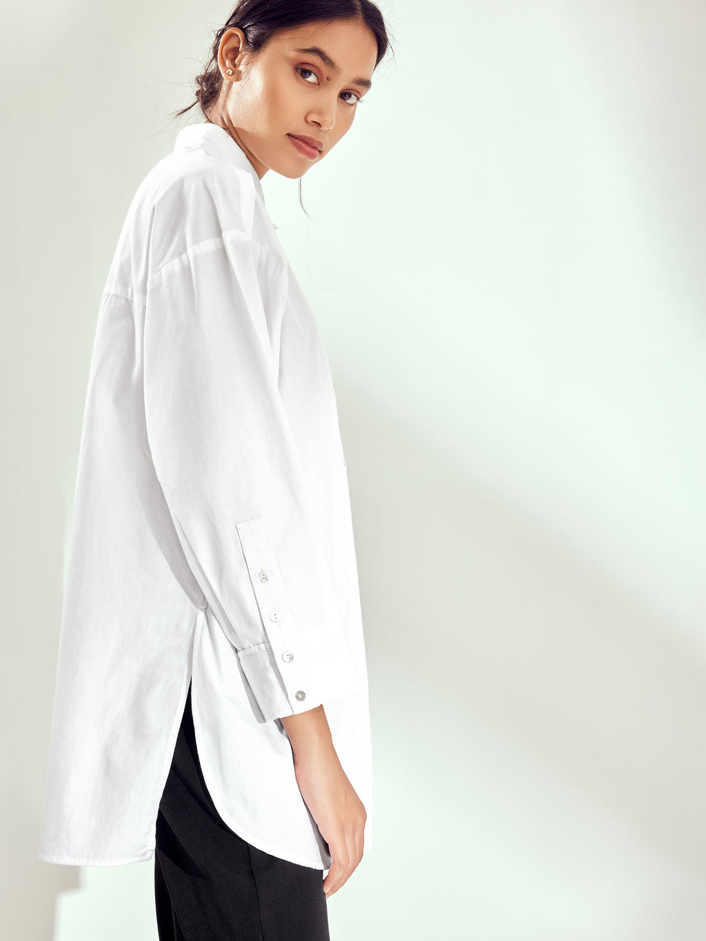 White Drop Shoulder Shirt