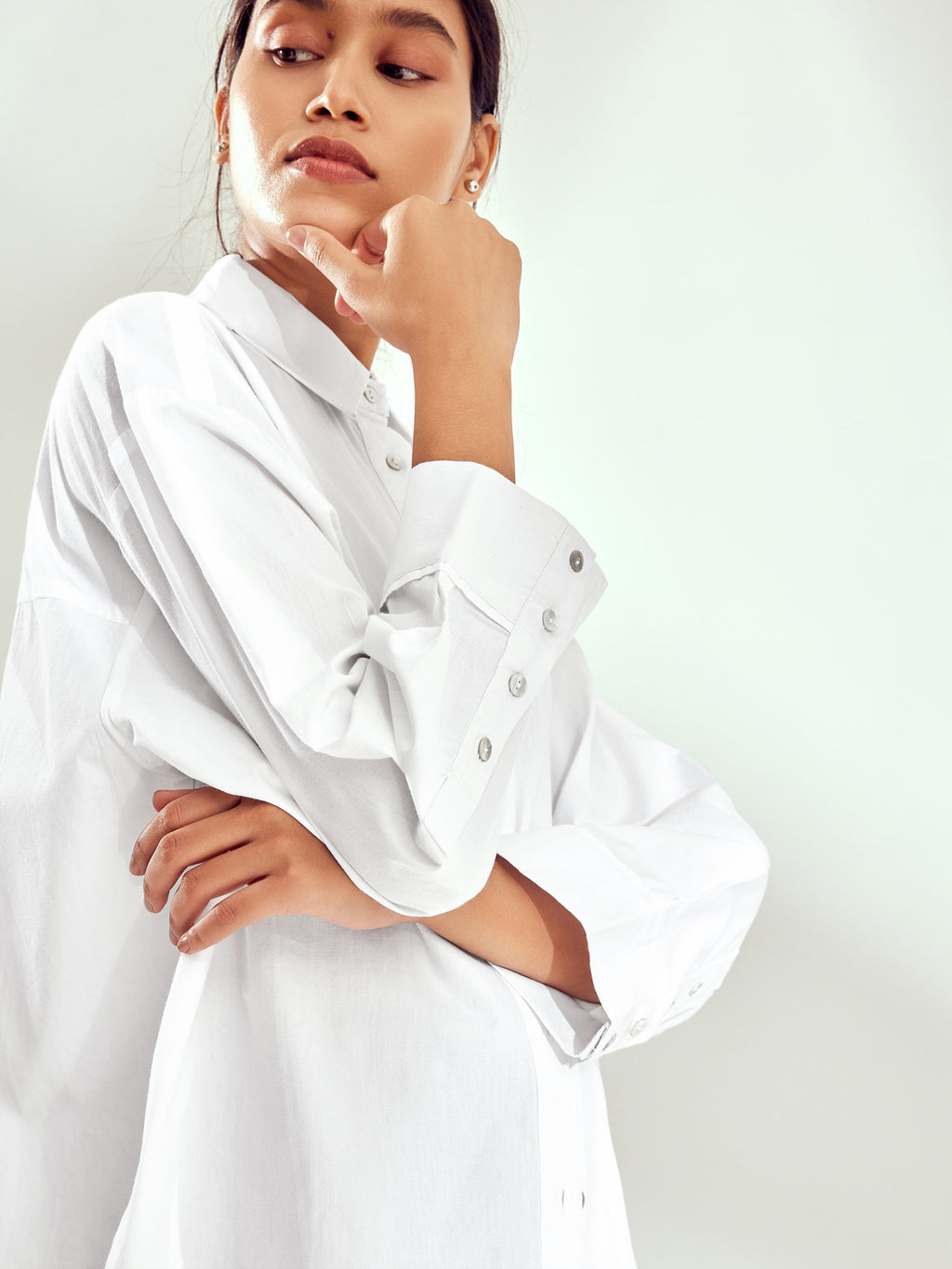White Drop Shoulder Shirt