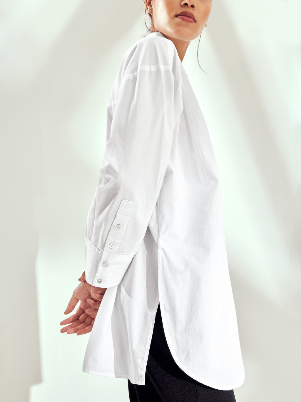White Drop Shoulder Shirt