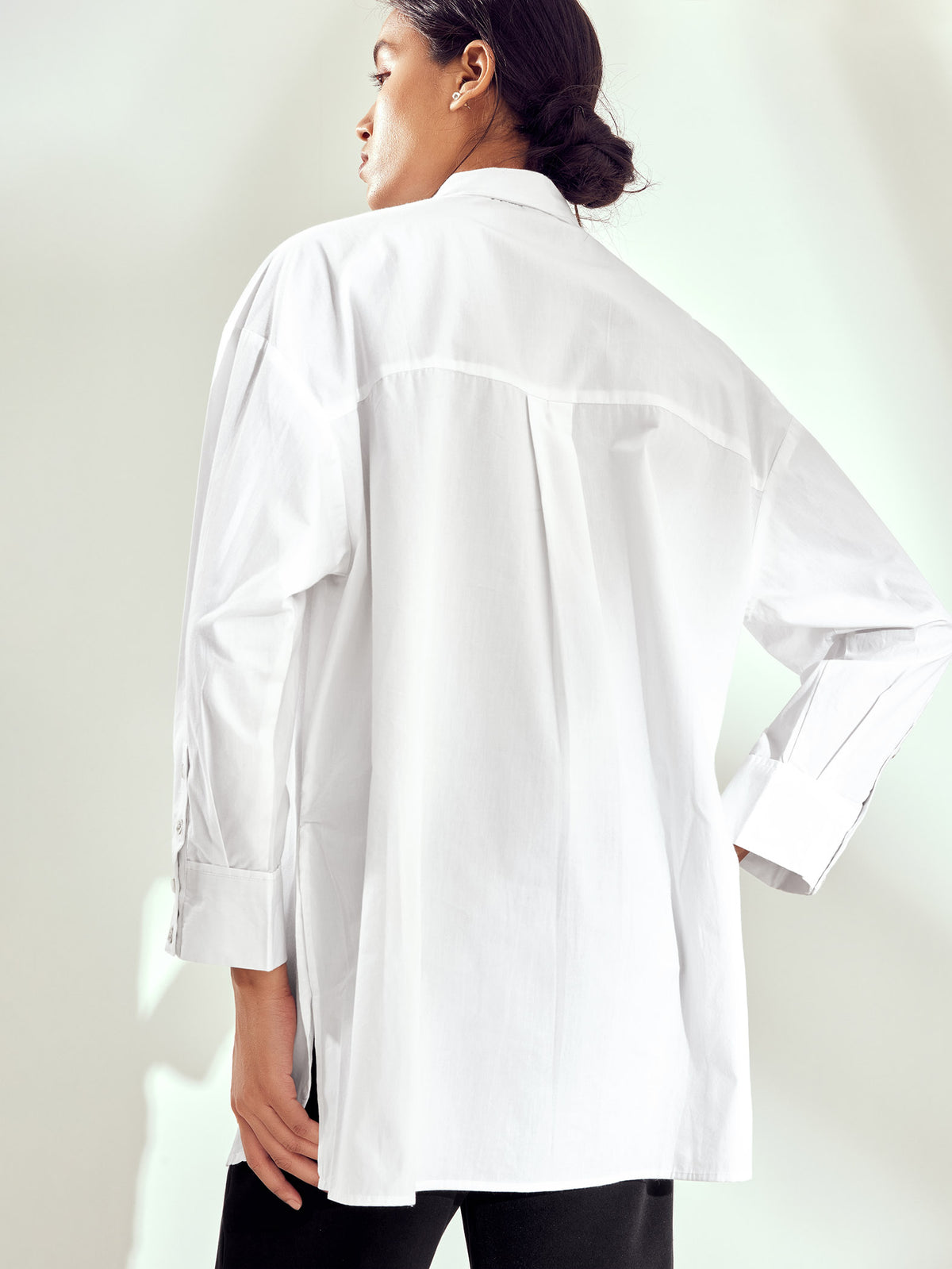 White Drop Shoulder Shirt