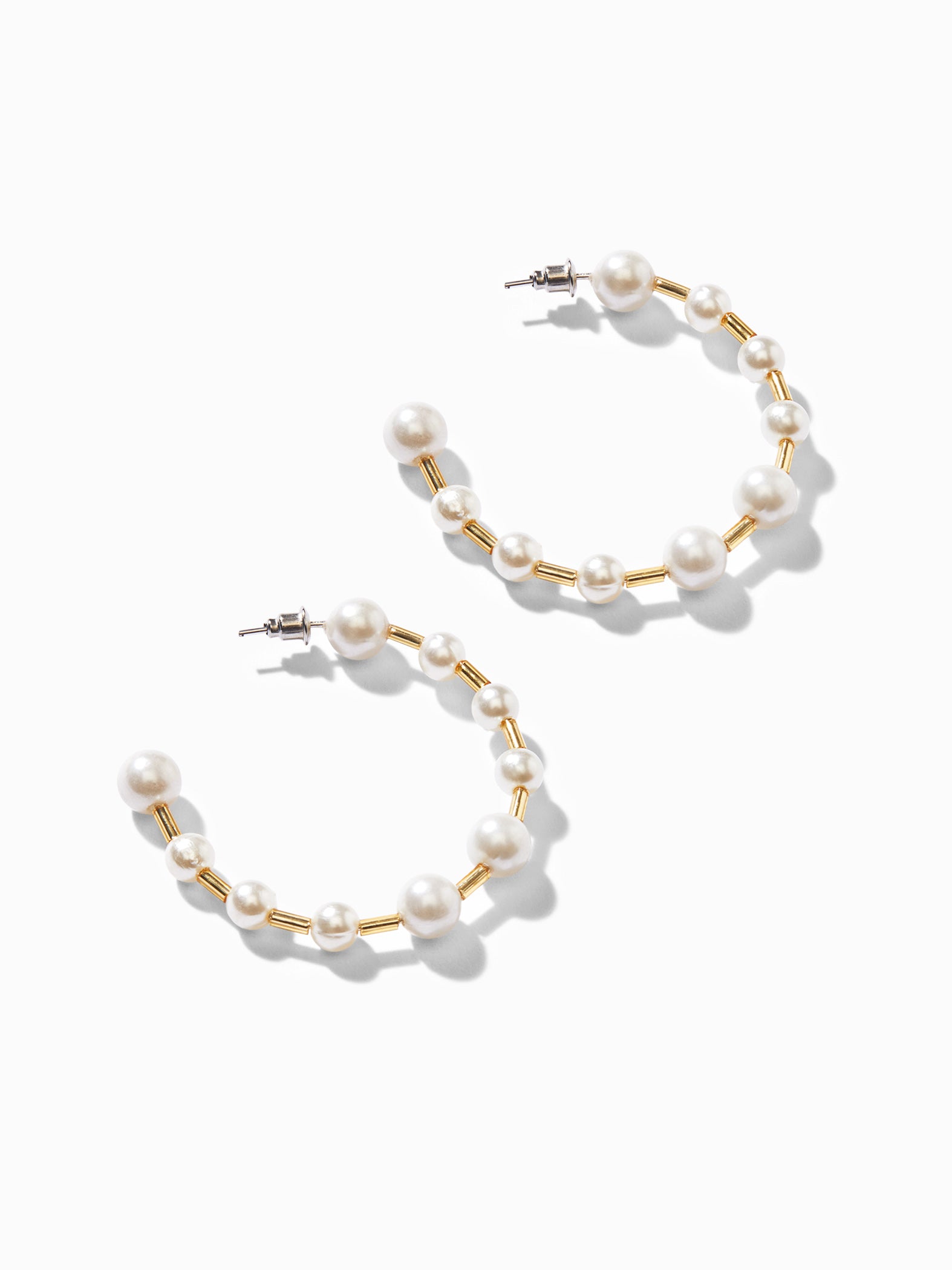 White Pearl Hoops