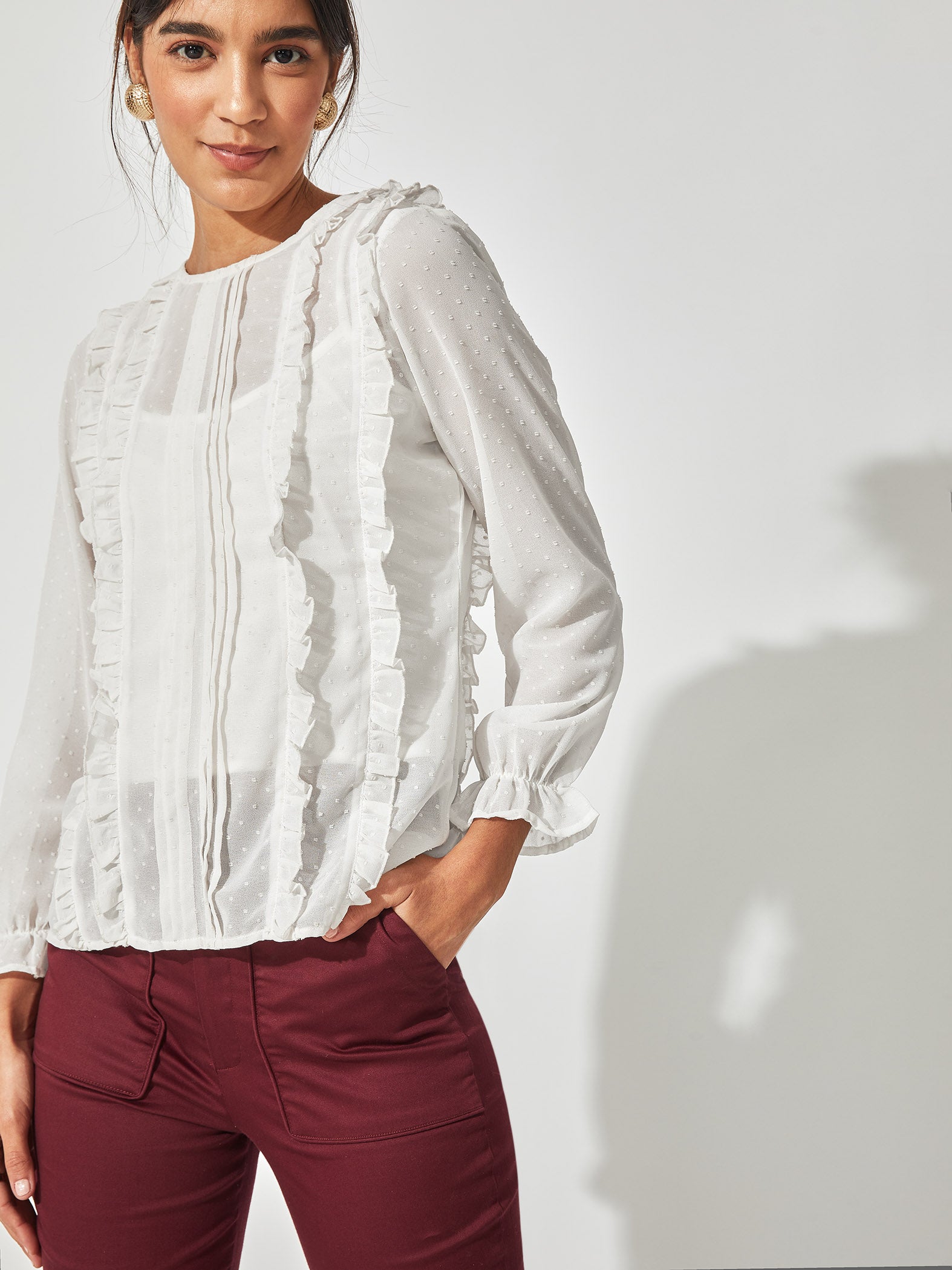 White Ruffled Shirt