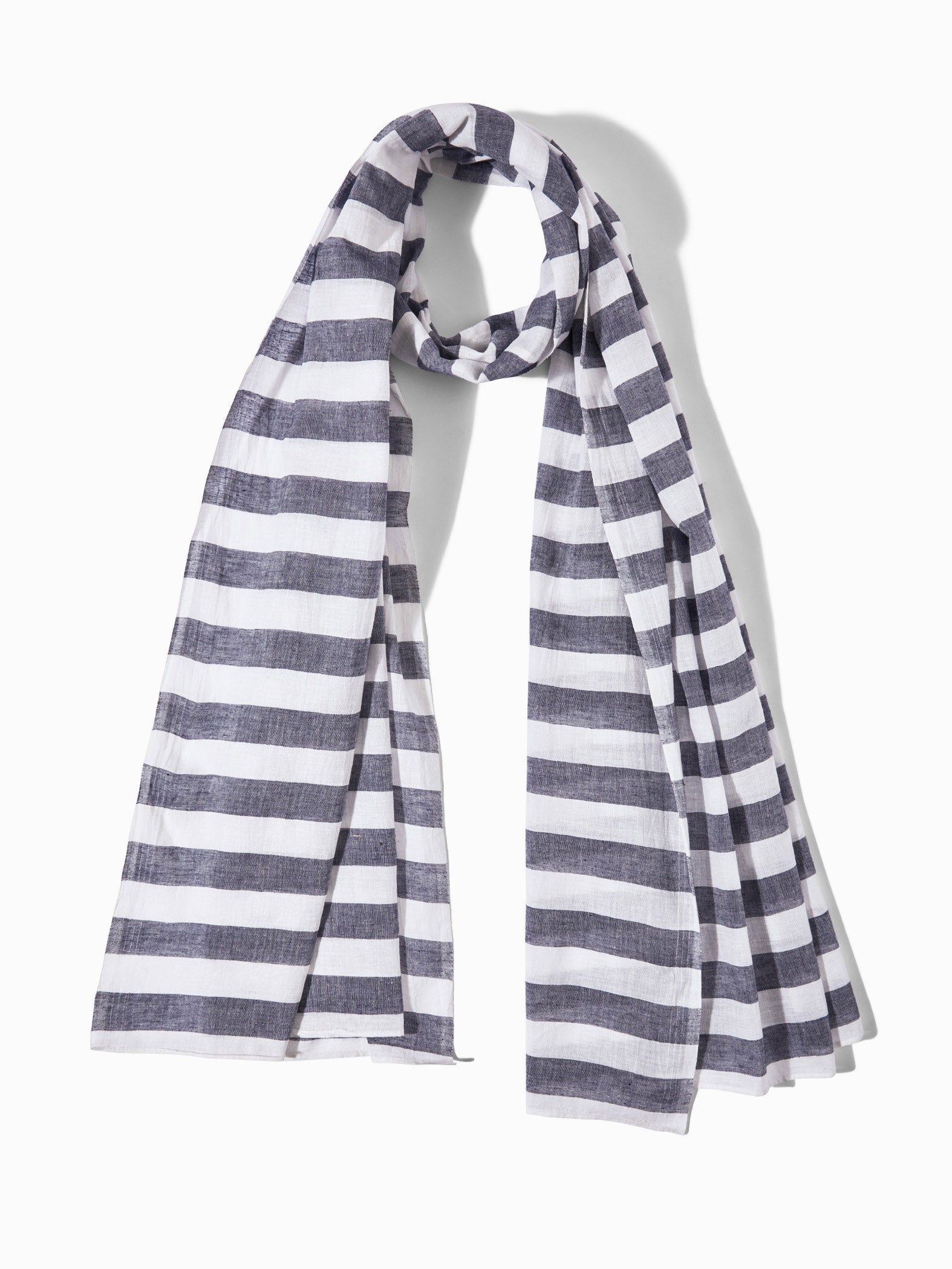 White & Azure Stripe Scarf