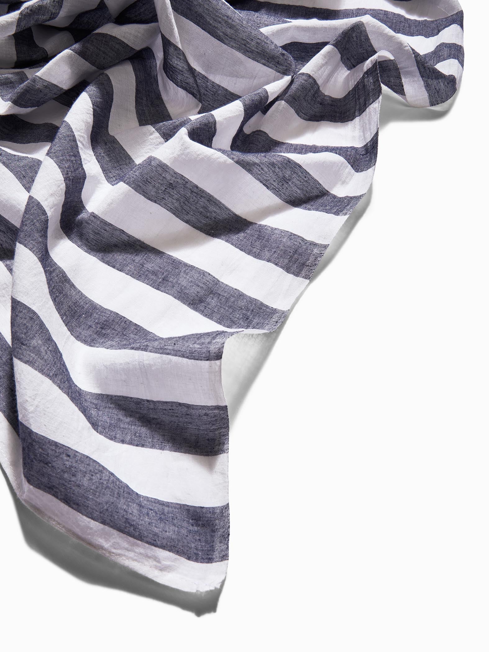 White & Azure Stripe Scarf