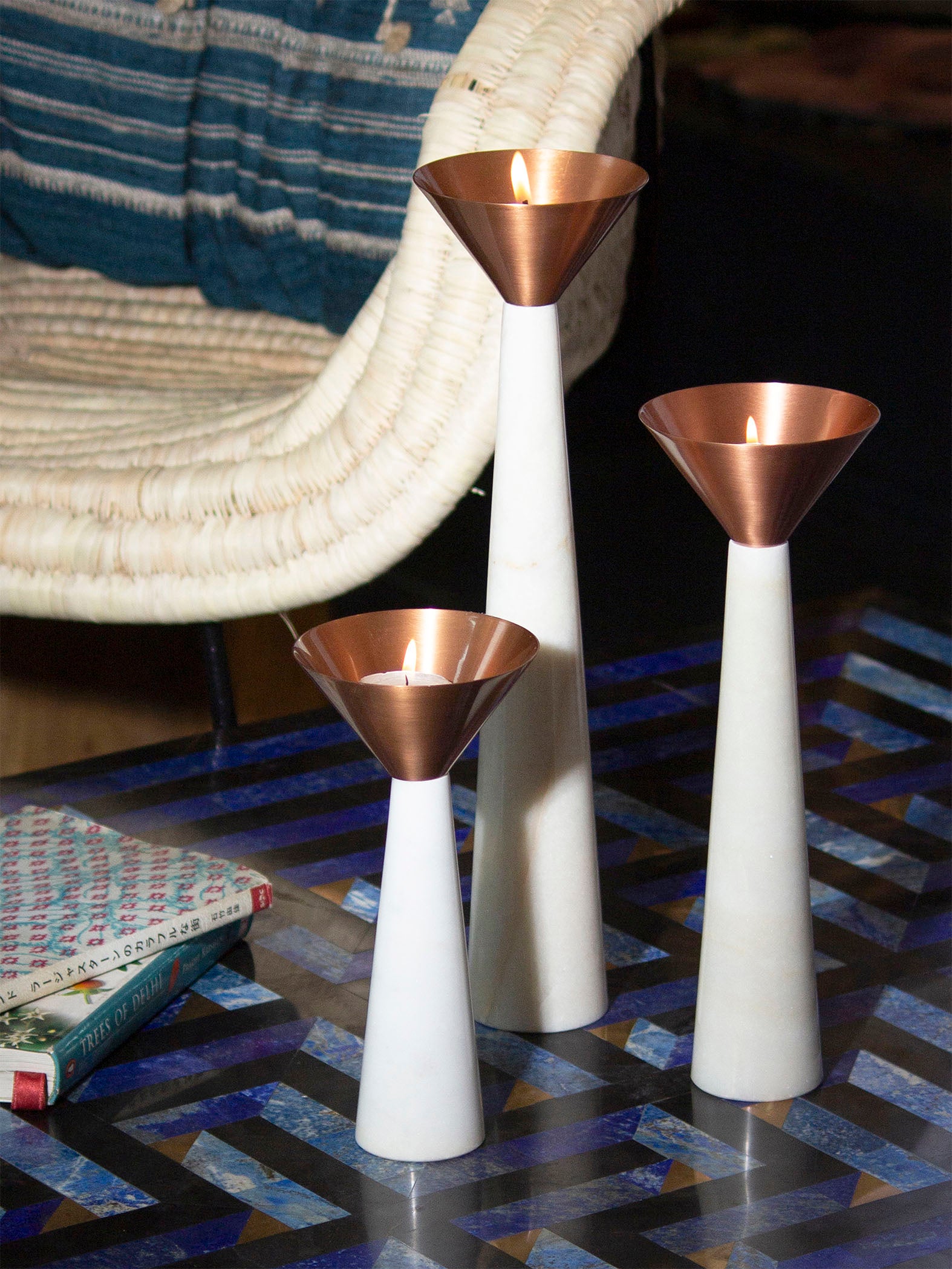White Candle Stand Large