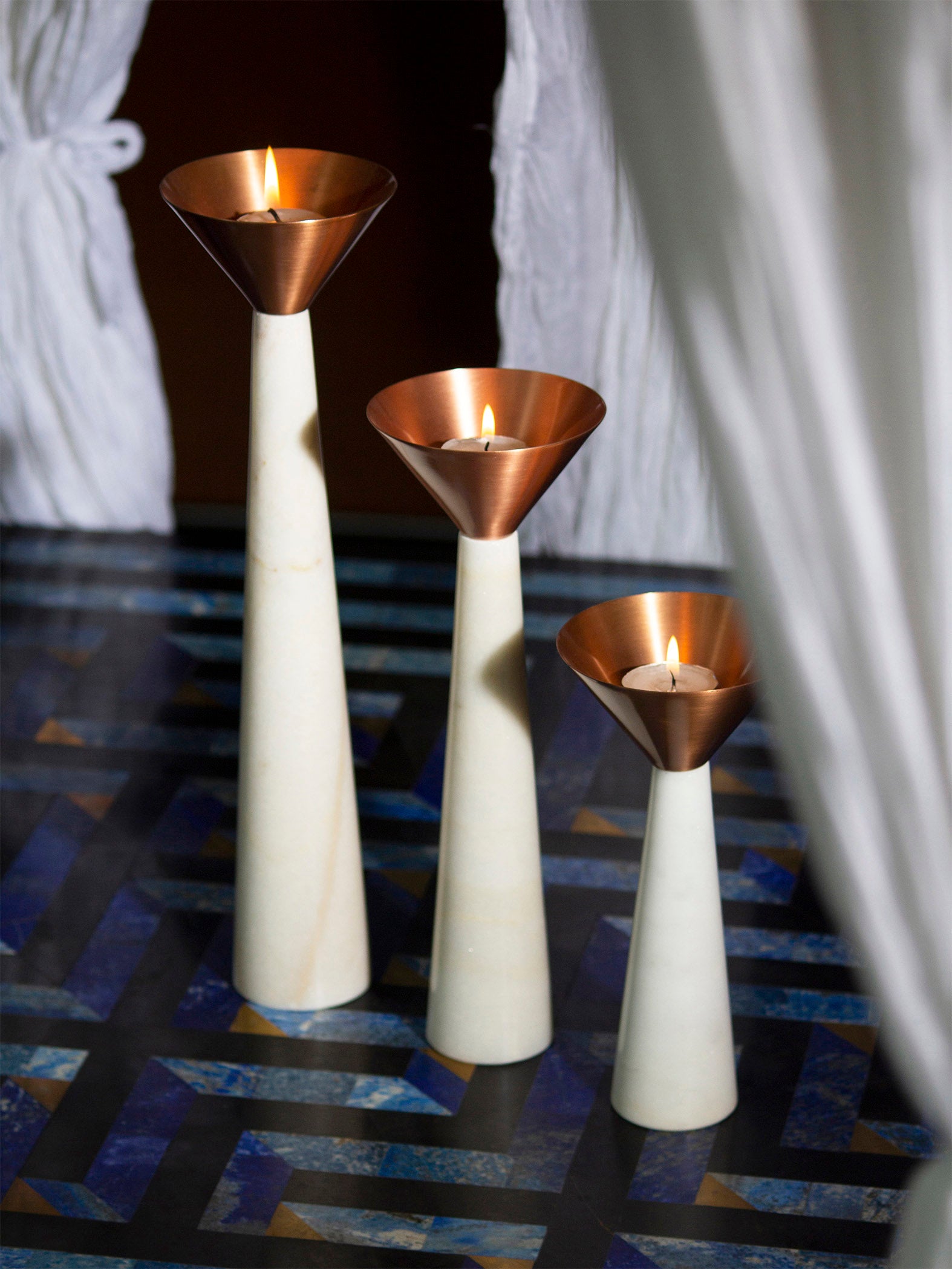White Candle Stand Large