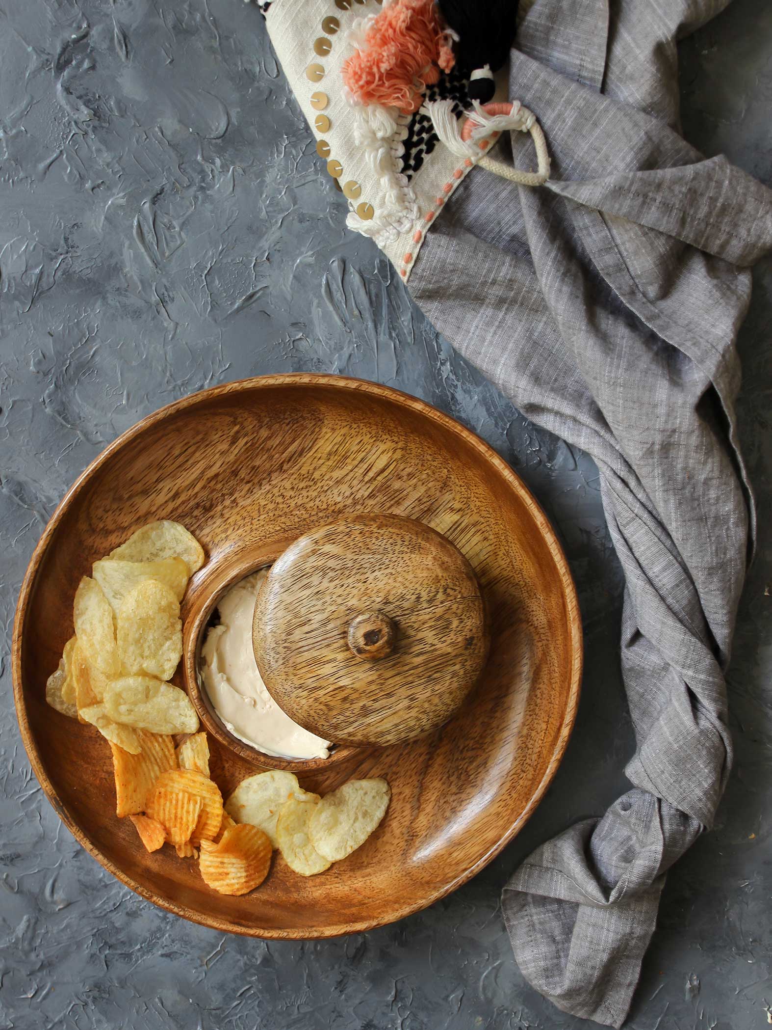 Wooden Chip & Dip Platter