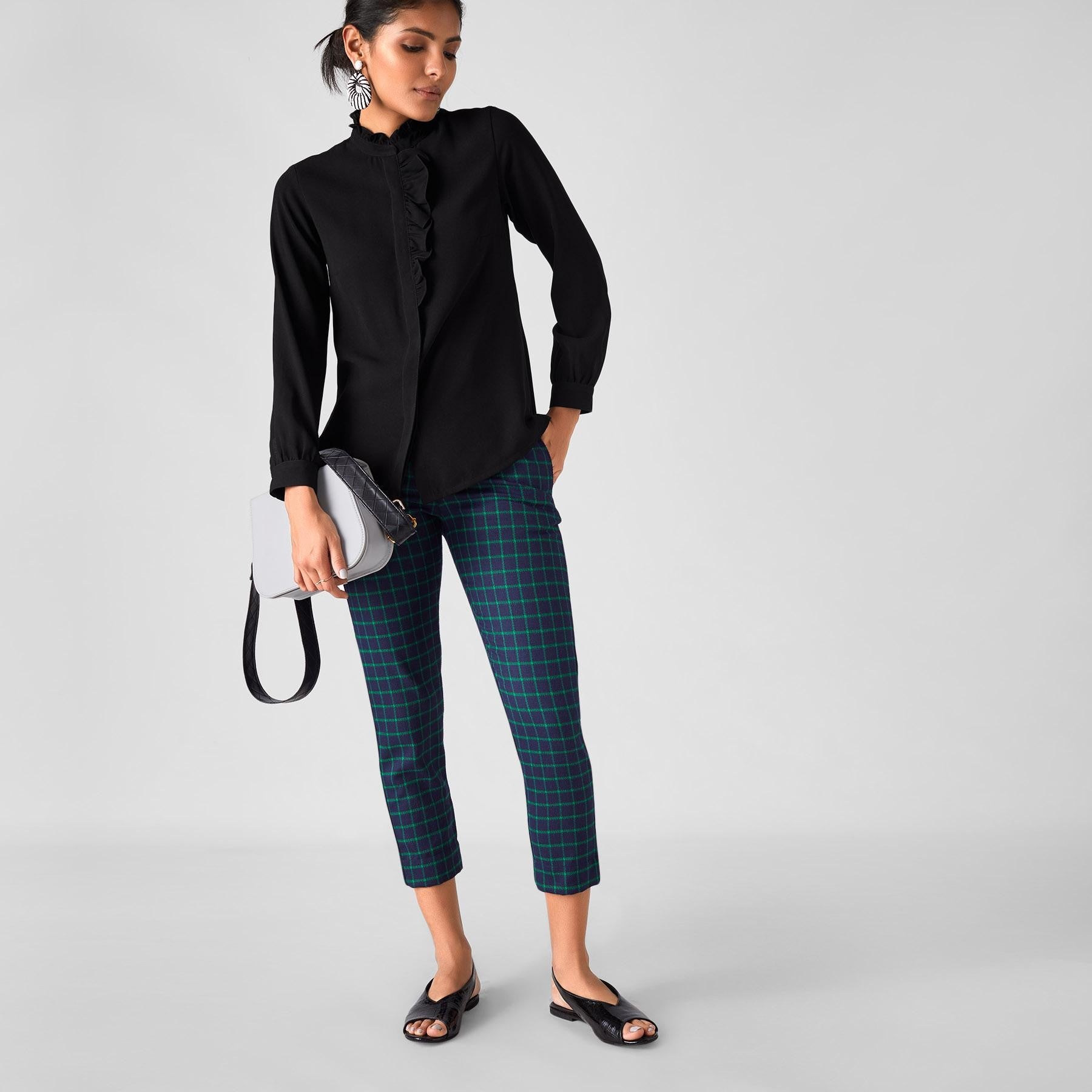 Navy & Emerald Plaid Pants