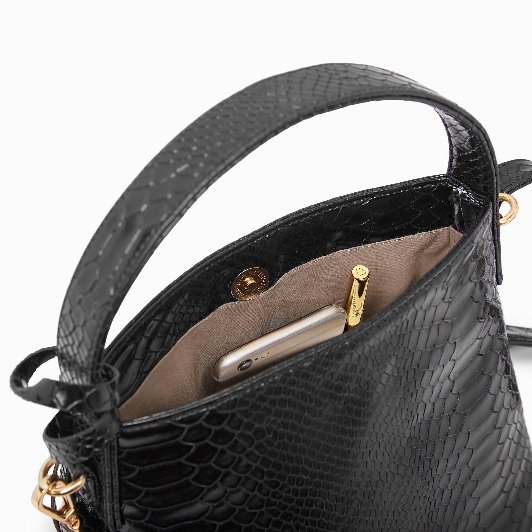 Black Textured Tassel Sling