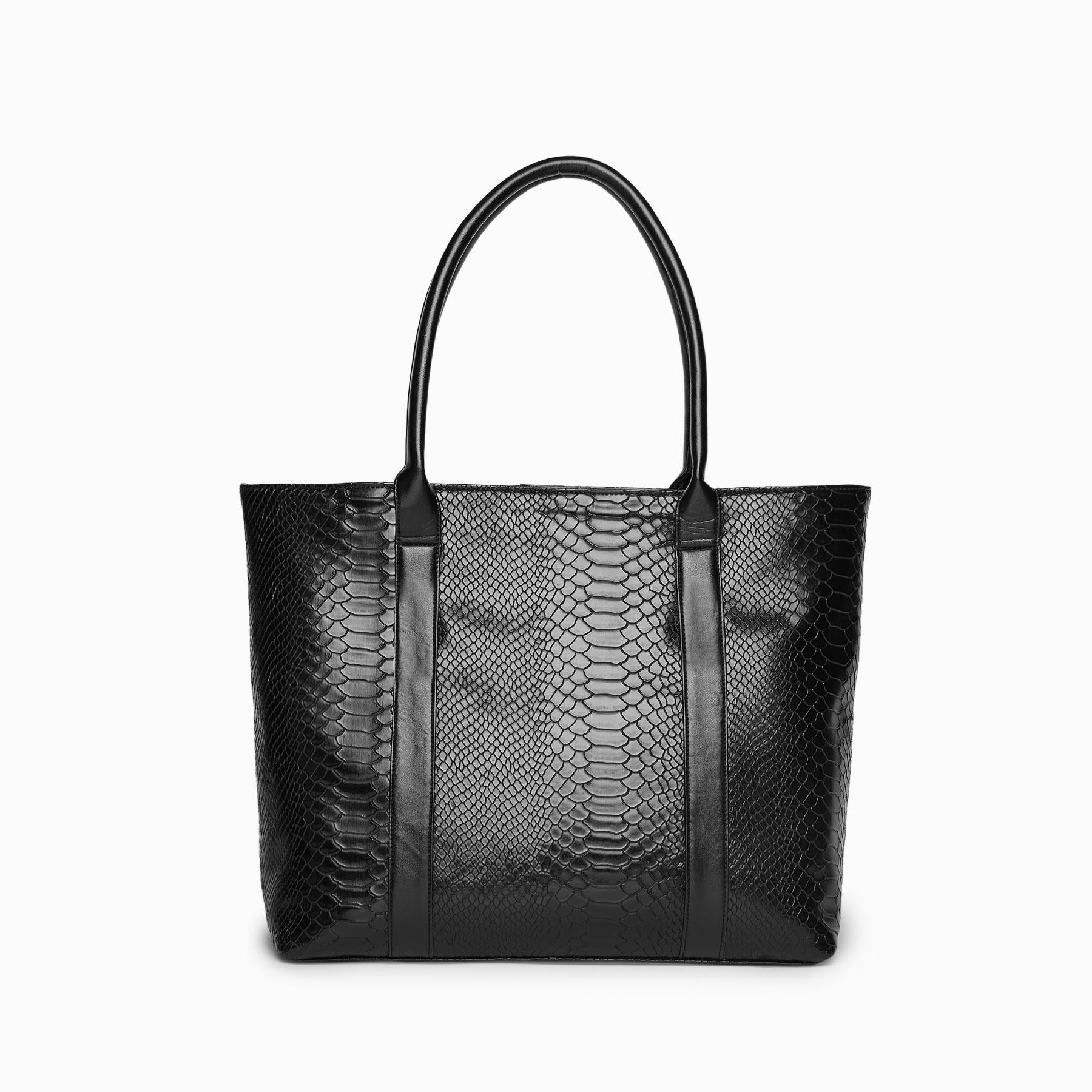 Black Textured Work Tote