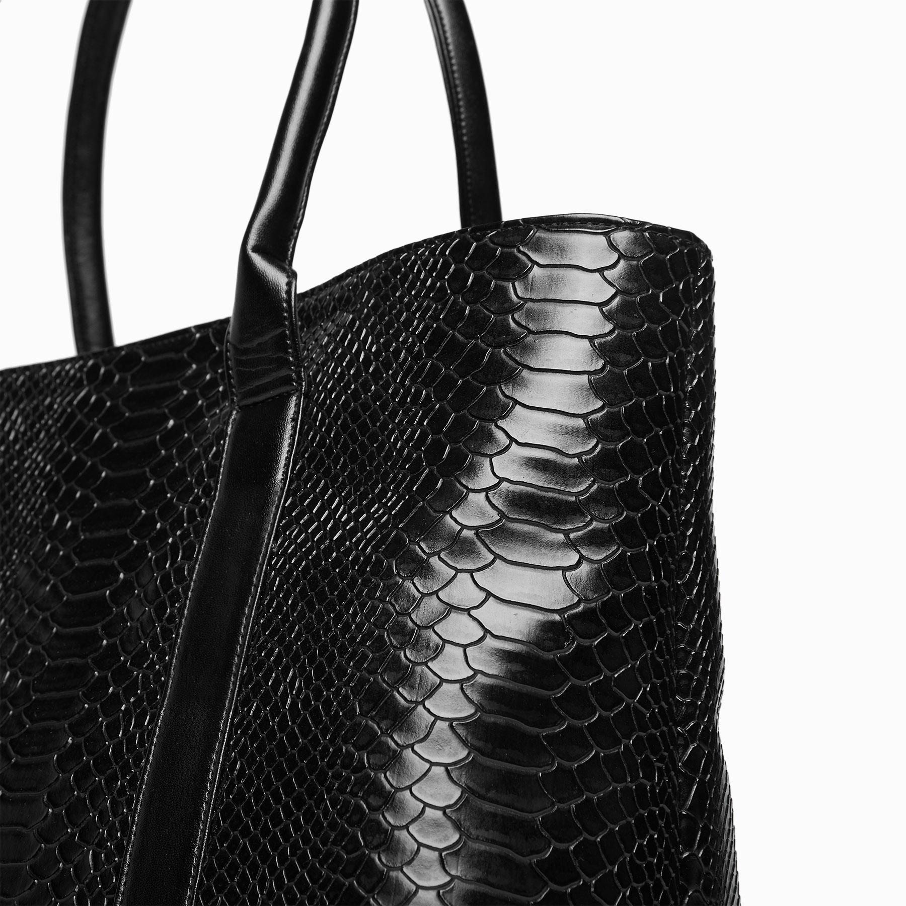 Black Textured Work Tote
