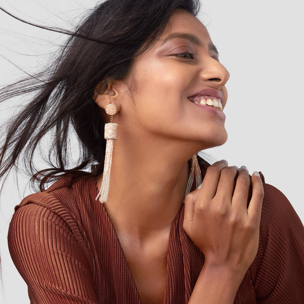 Blush Ombre Tassel Earrings