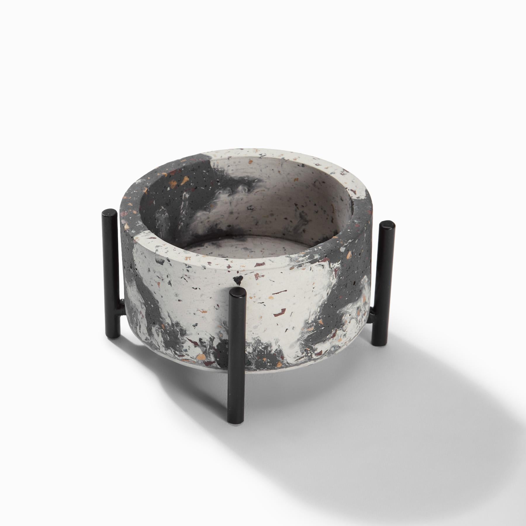 Charcoal & White Terrazzo Planter