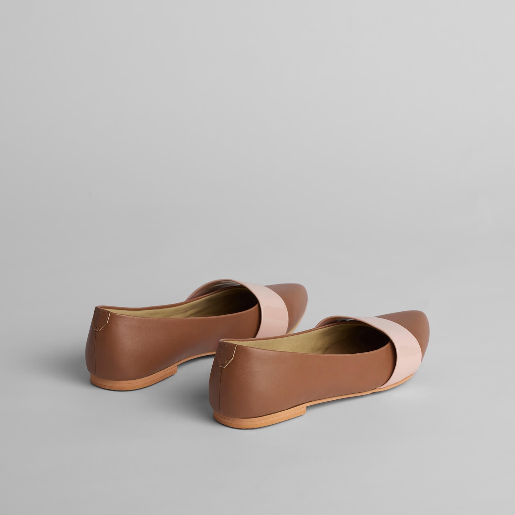 Tan & Blush Pointed Ballet Flats