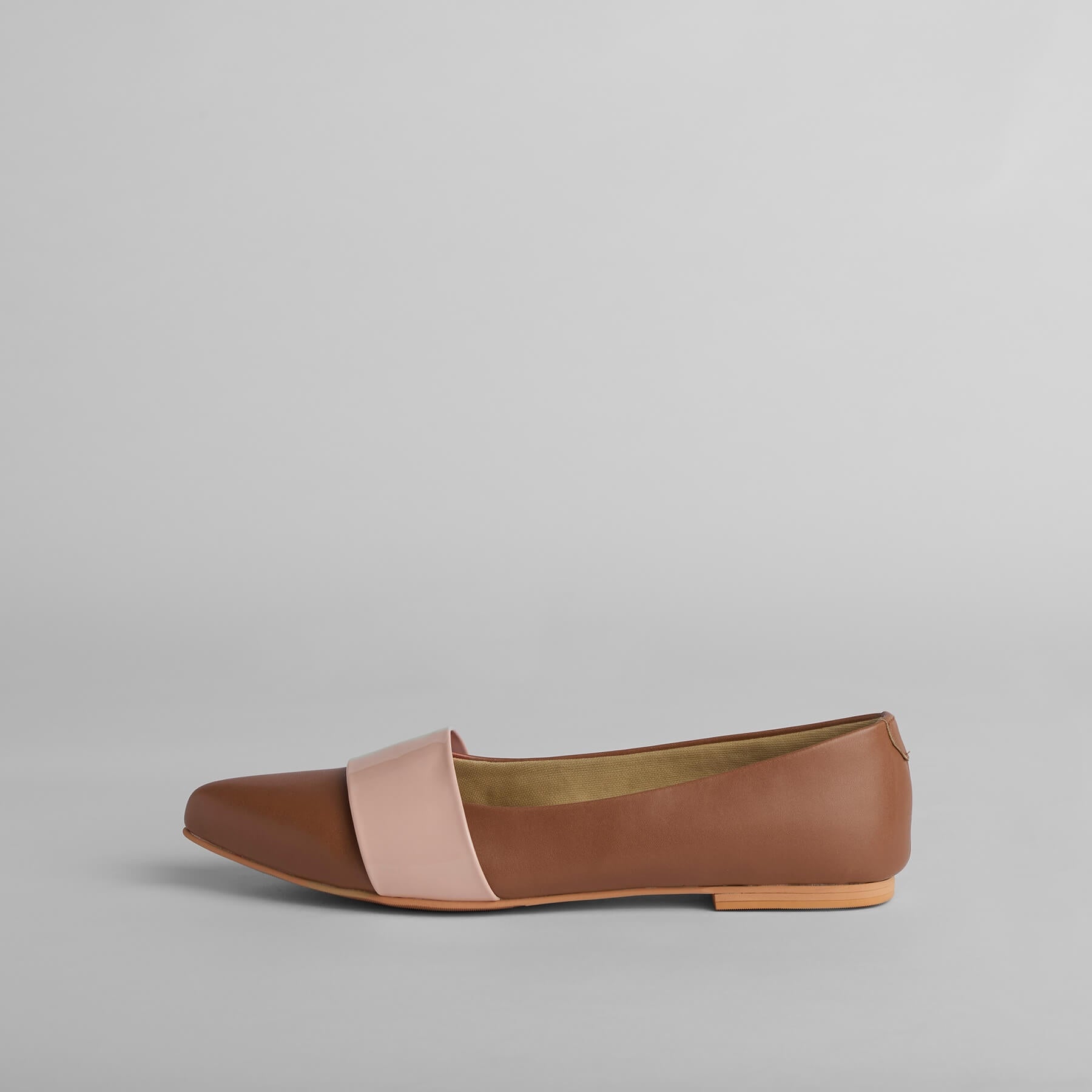 Tan & Blush Pointed Ballet Flats