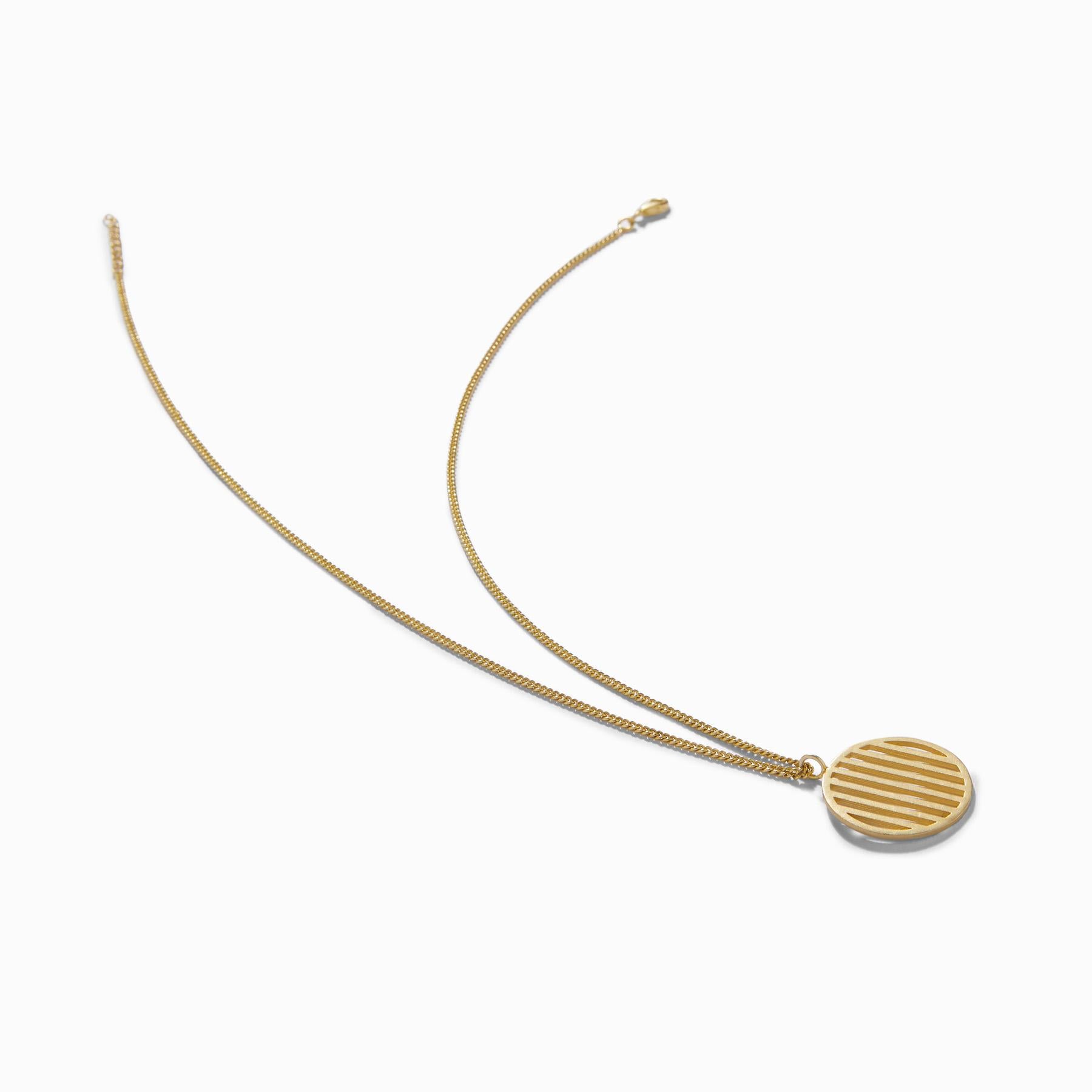 Gold Matte Bar Circle Necklace