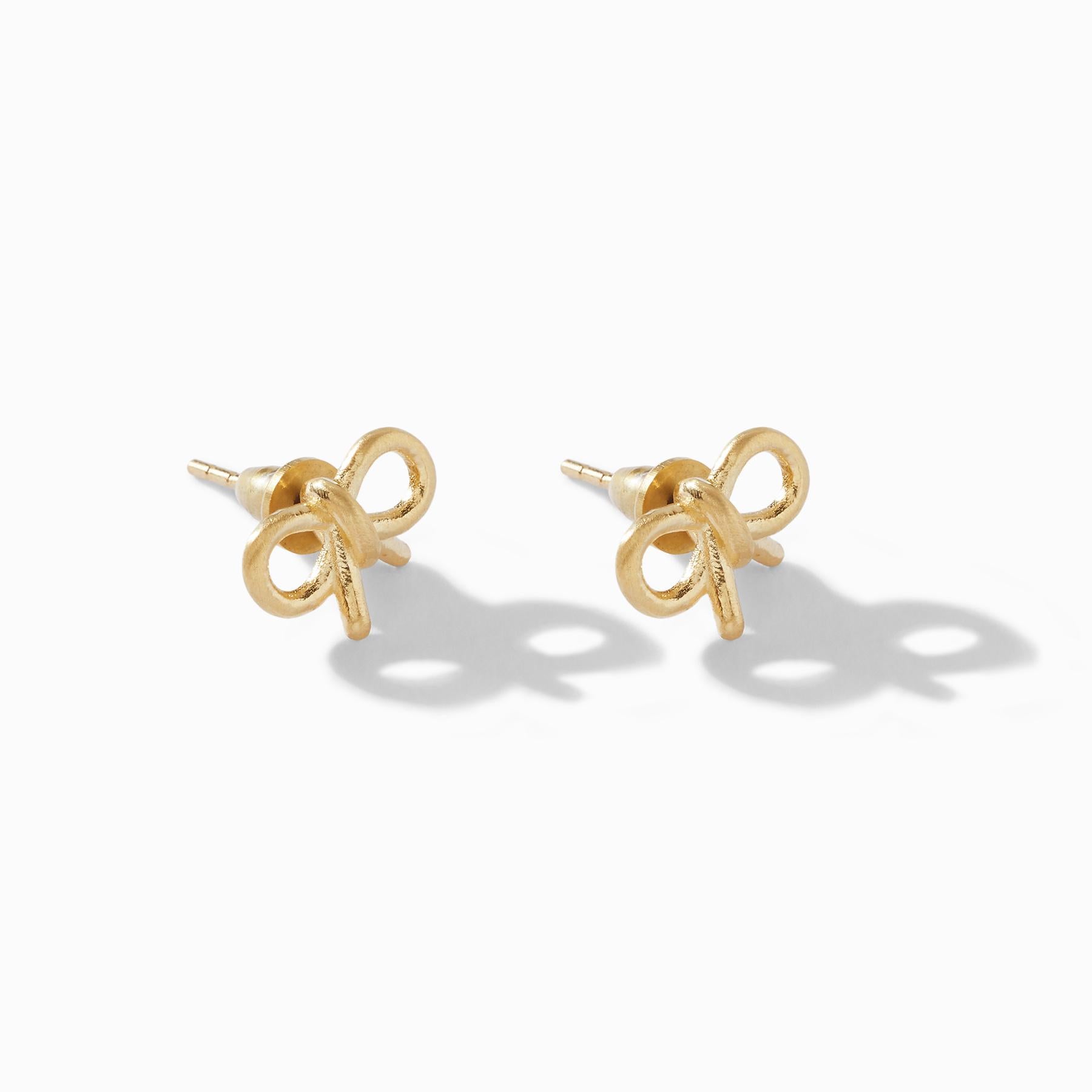 Gold Matte Bow Studs