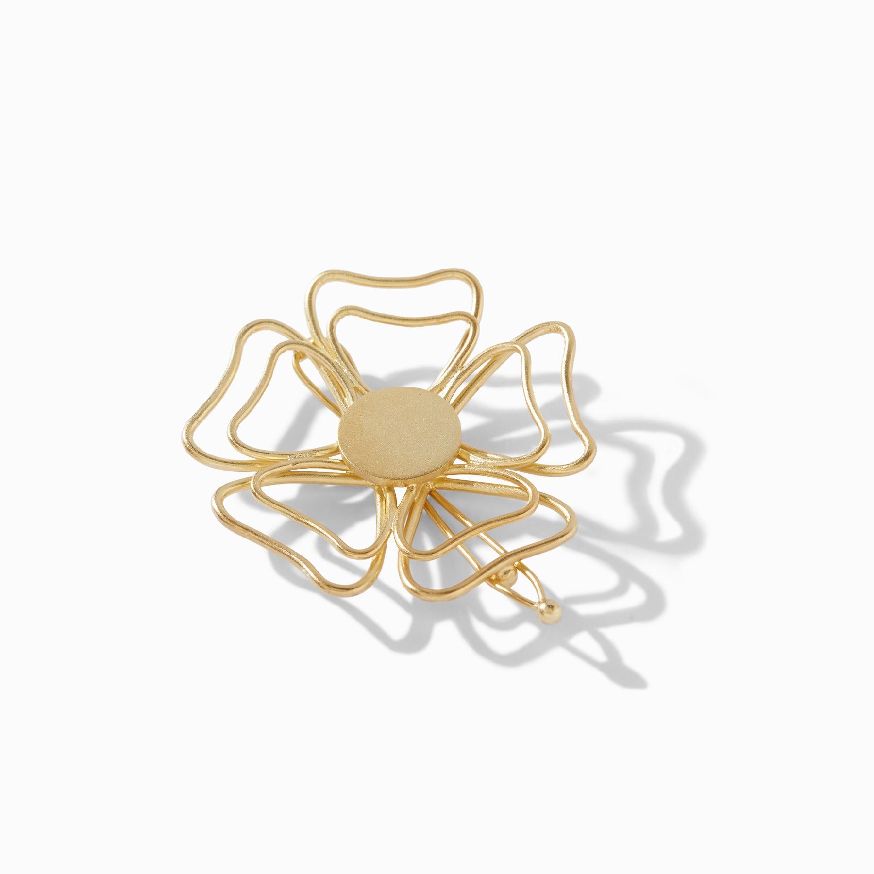 Gold Matte Flower Hairpin