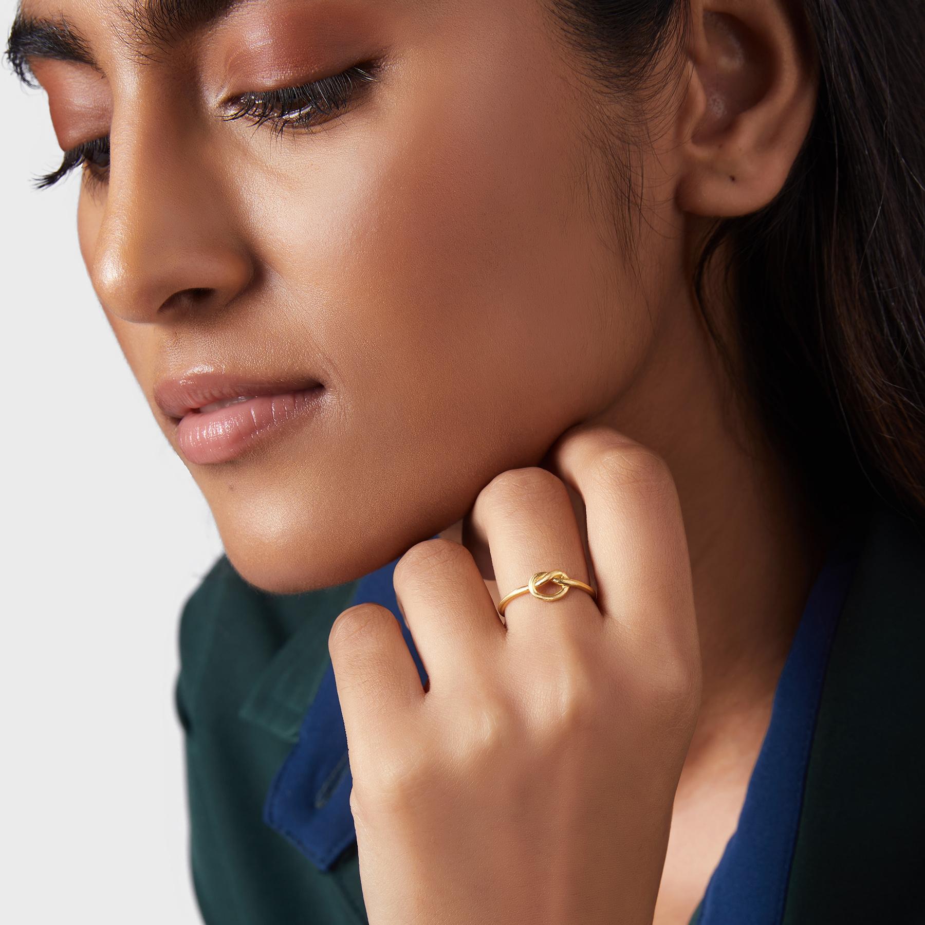 Gold Matte Knotted Ring