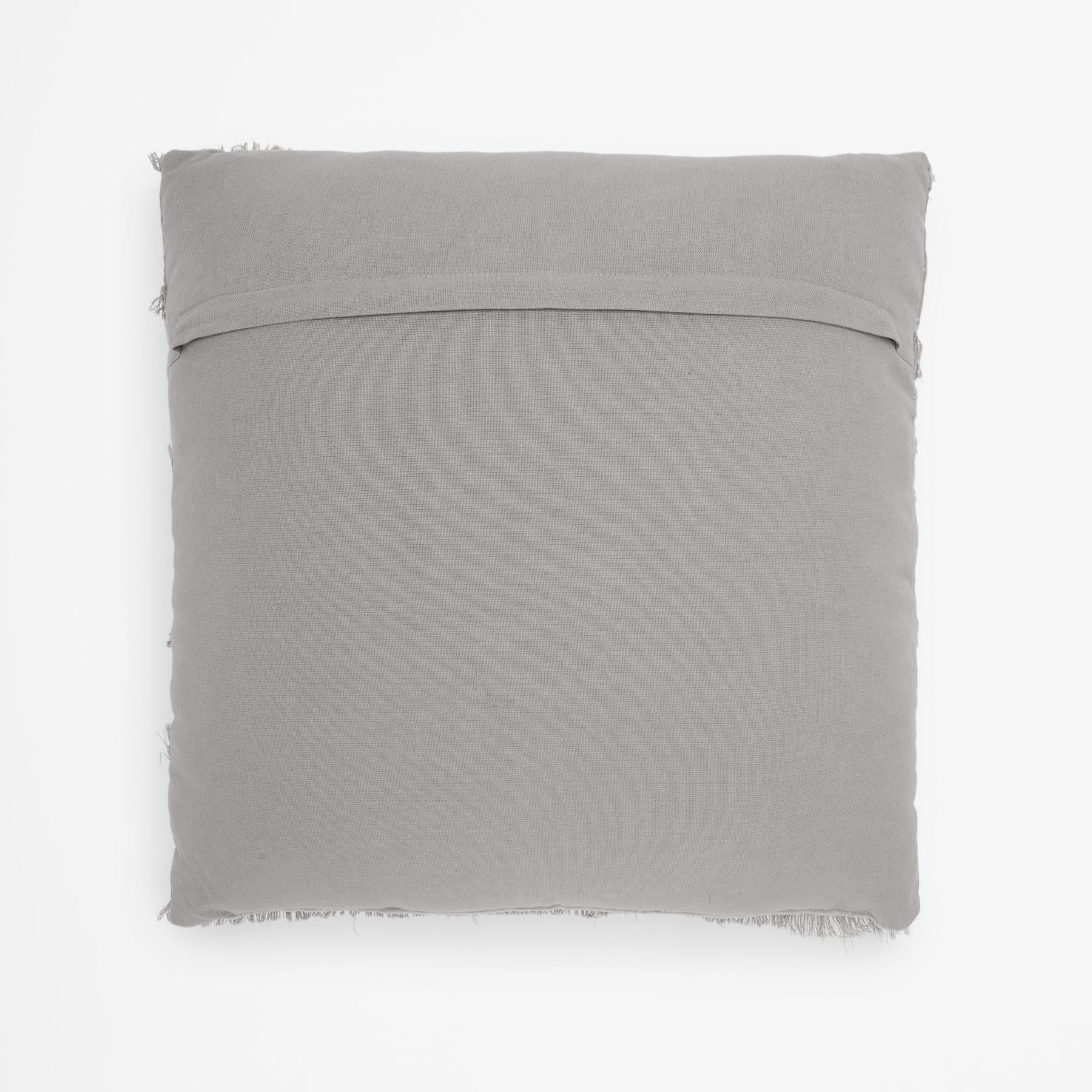 Grey & Silver Fringe Cushion Cover