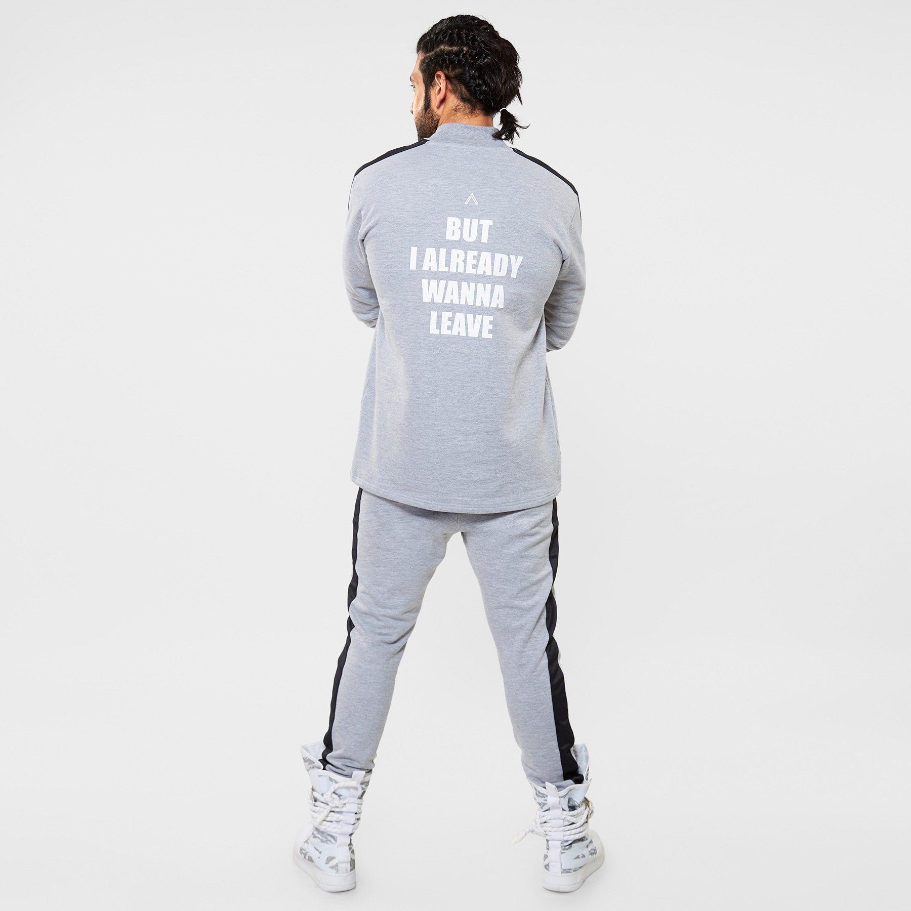 Grey Slogan Men's Tracksuit