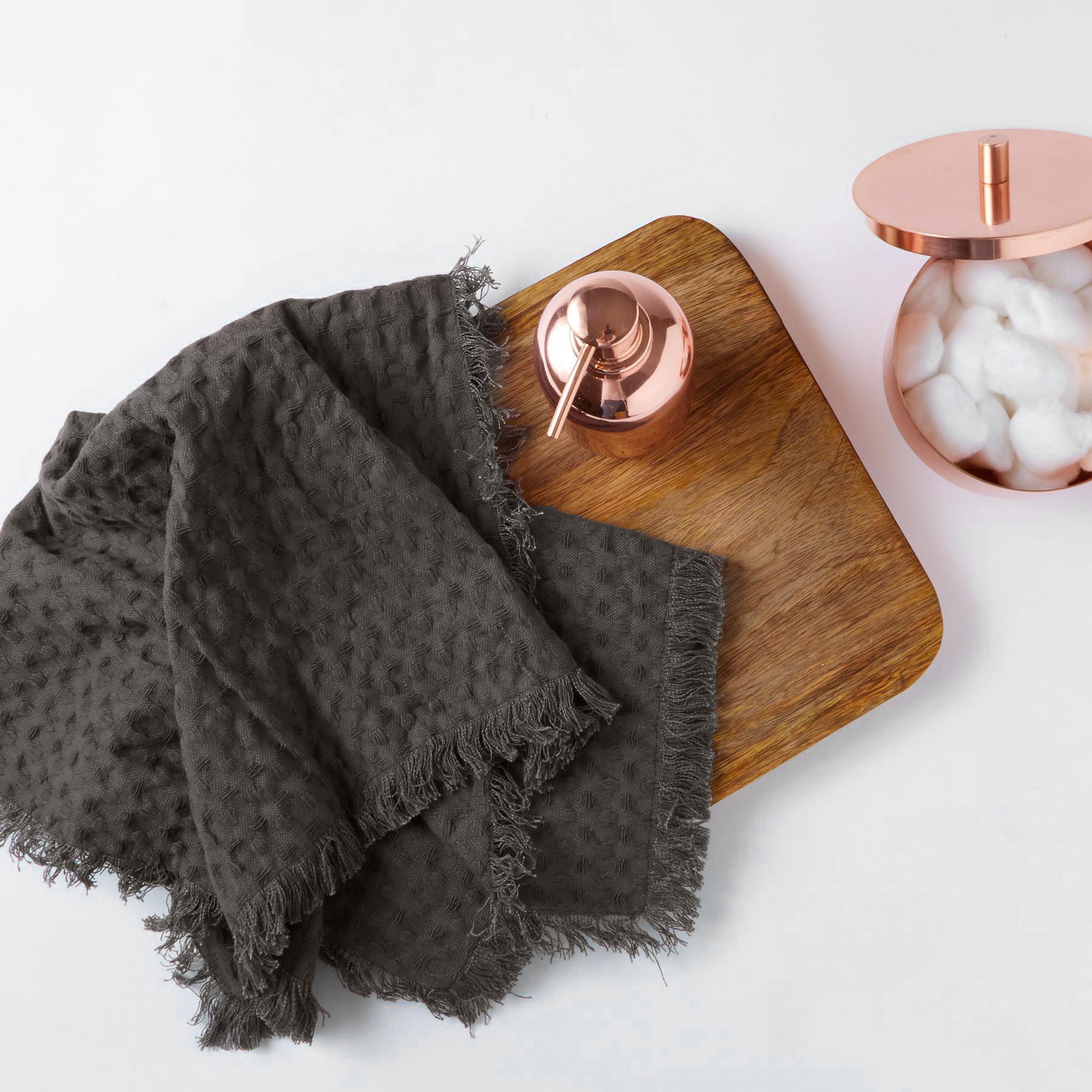 Grey Waffle Hand Towel