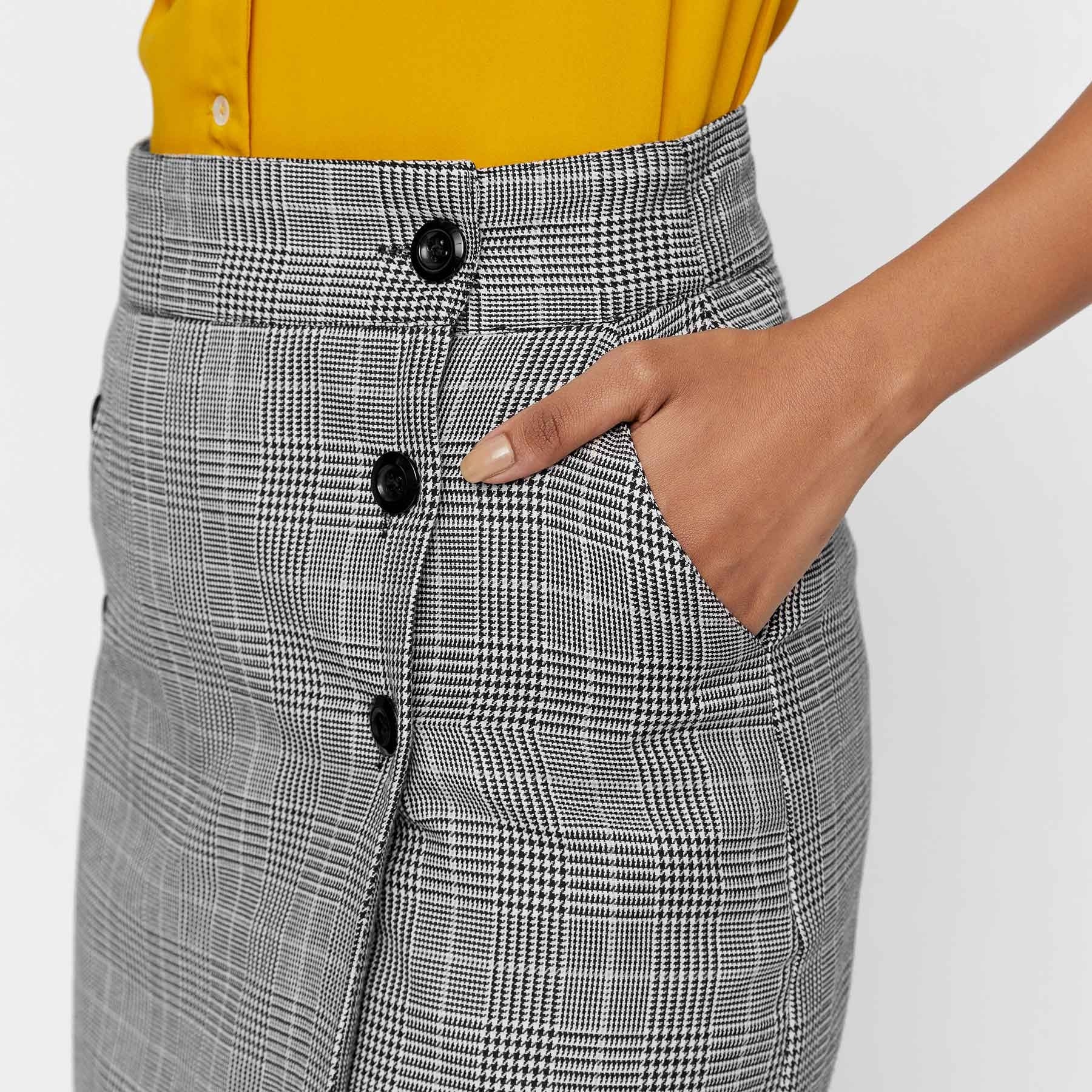 Houndstooth Overlap Skirt