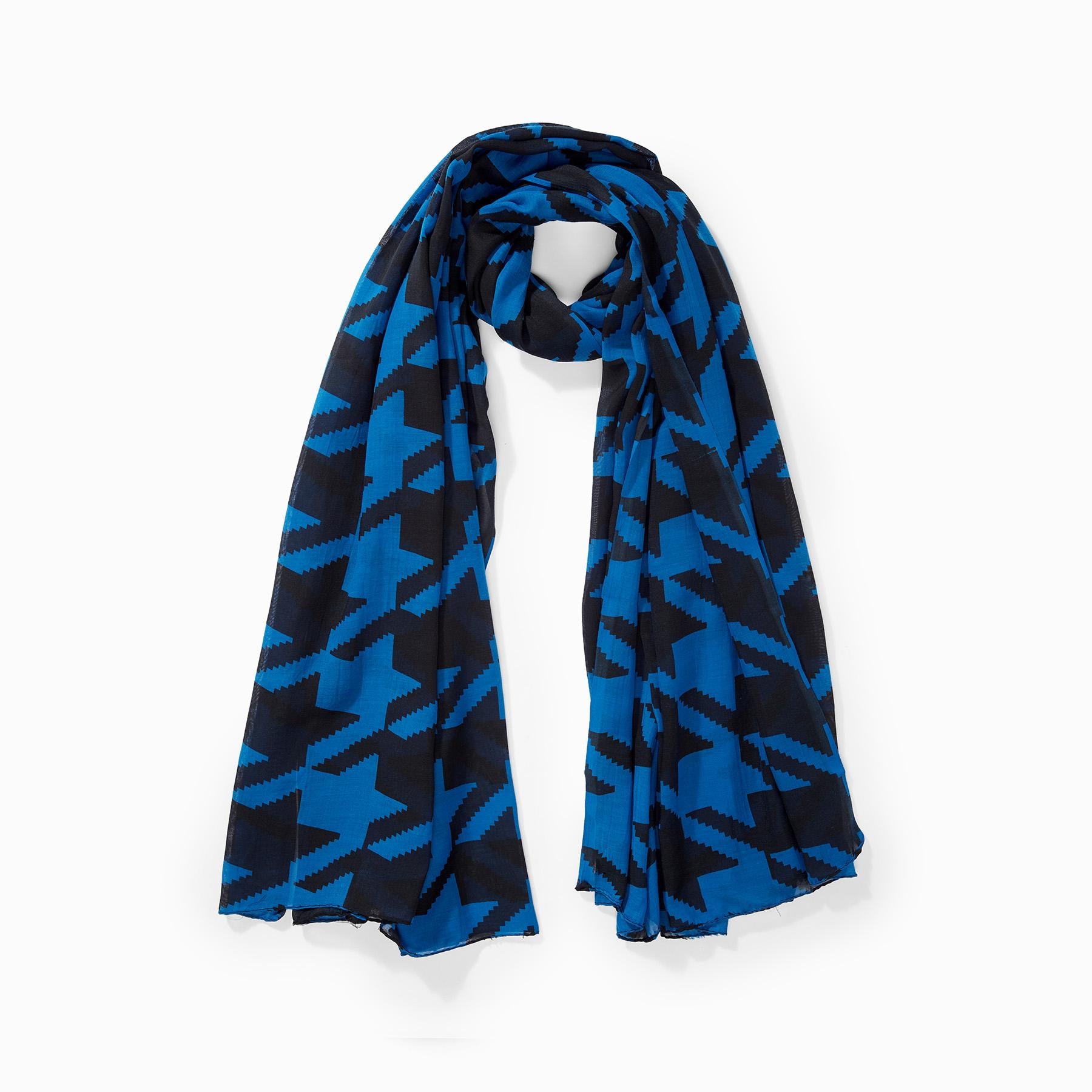 Ink & Black Houndstooth Scarf